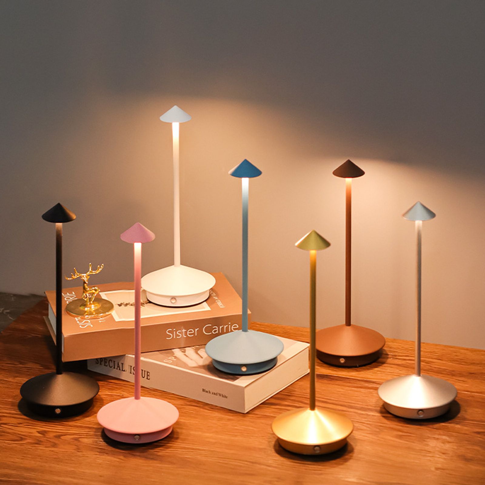 LED Mushroom Night Light Restaurant Table Lamp Bedside Ambient Light Touch view 11