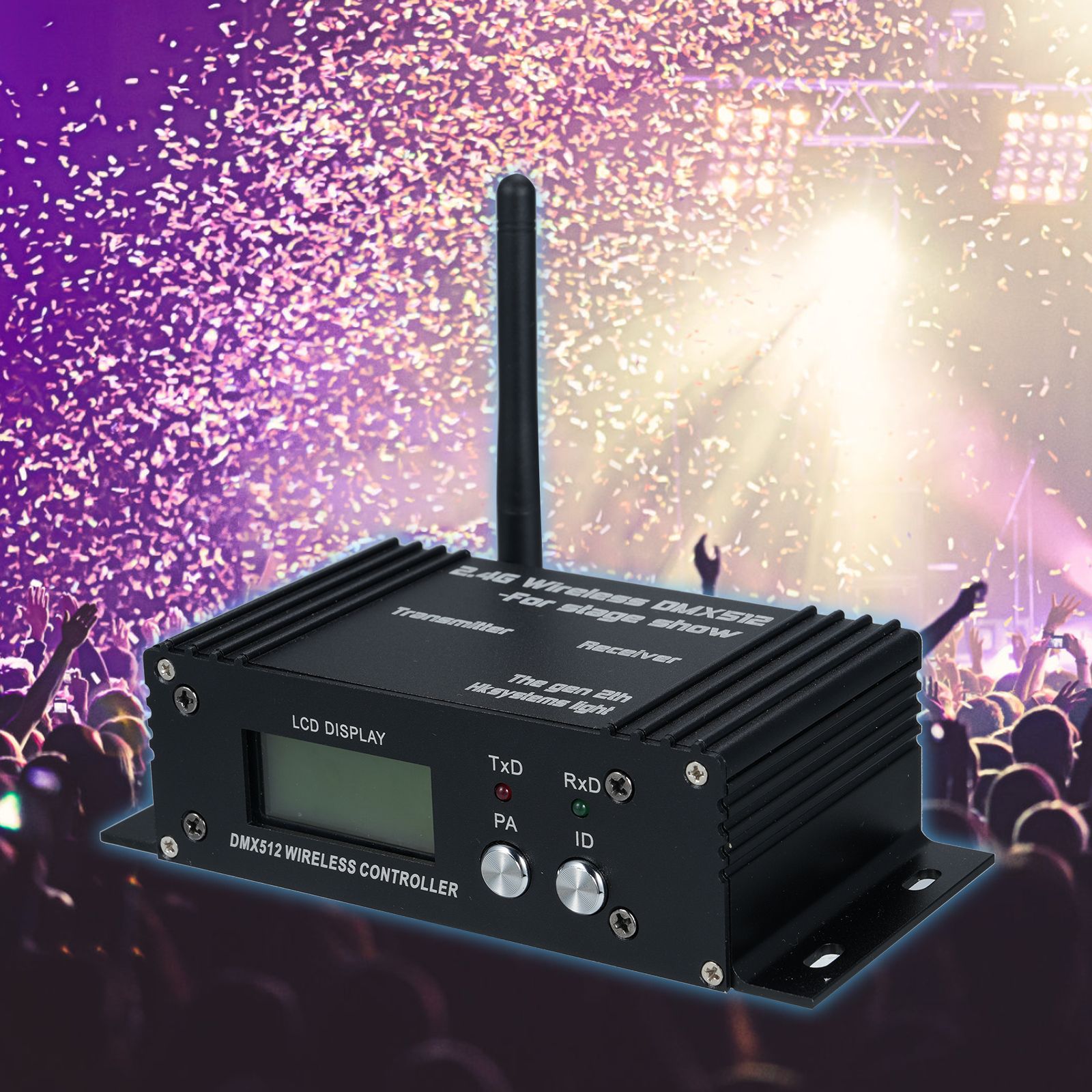 DMX 512 2.4G Wireless Controller Transmitter Receiver LCD Display Power view 4