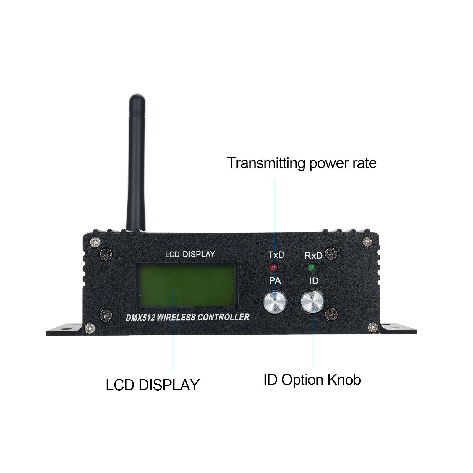 DMX 512 2.4G Wireless Controller Transmitter Receiver LCD Display Power view 6