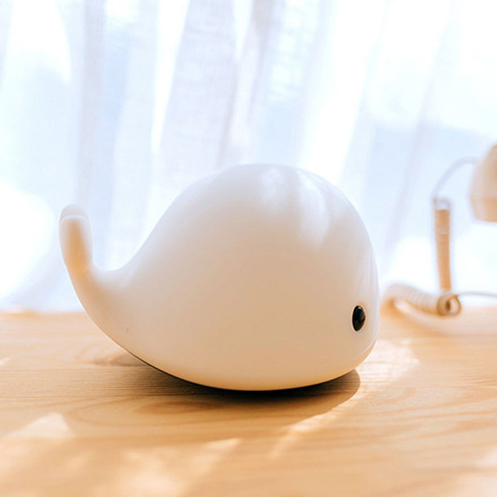 USB Rechargeable Silicone Light Cartoon Colorful Whale Pat Light Color view 2