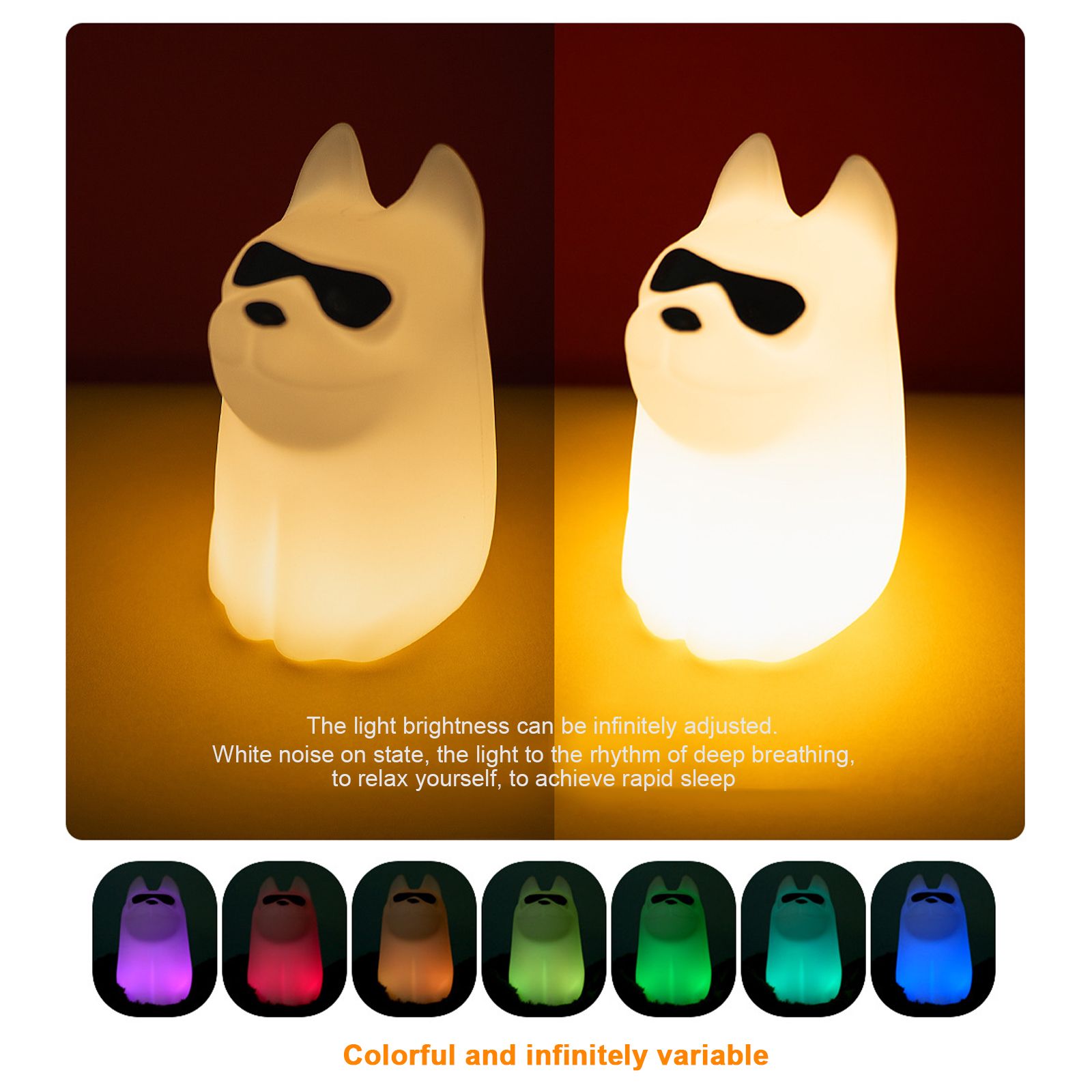 Puppy Silicone Night Light Bedside Companion Sleep Pat Light 2600k Warm White view 2