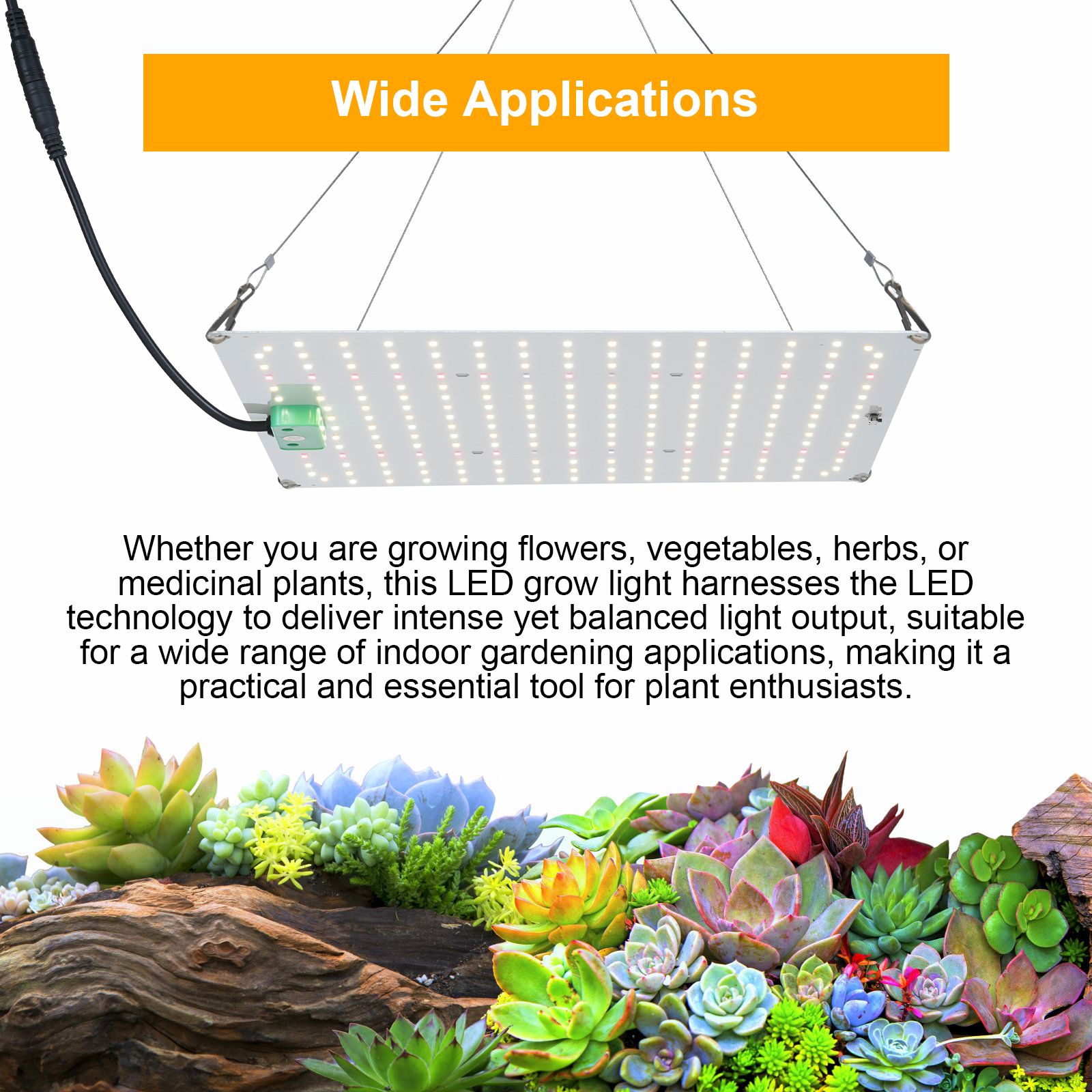 Full Spectrum Growth Light Quantum Board LED Indoor Plant Supplement Light view 6