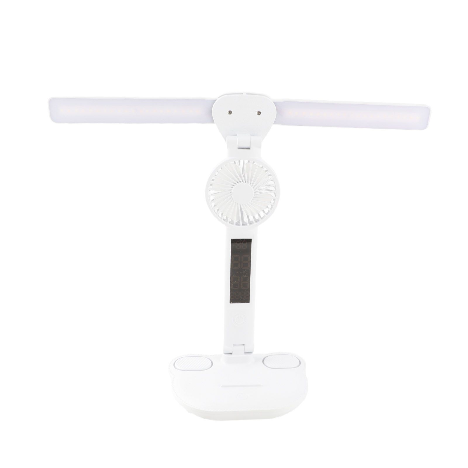 Study Lamp with Fan LED Desk Lamp with Clock and Pen Holders Touch Control