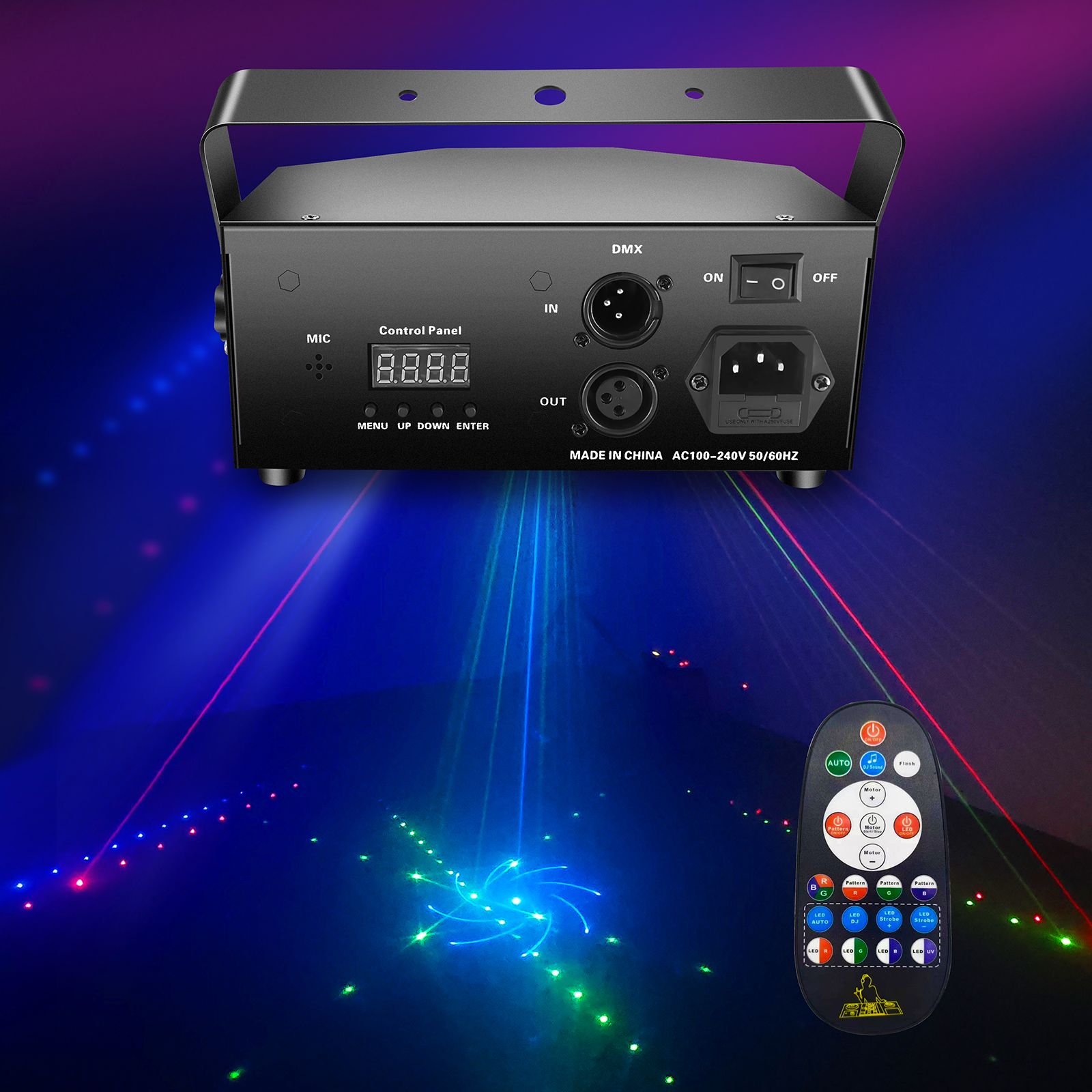 Full Color Beam Stage Light 64 Patterns Support Auto Mode/Sound Control view 4