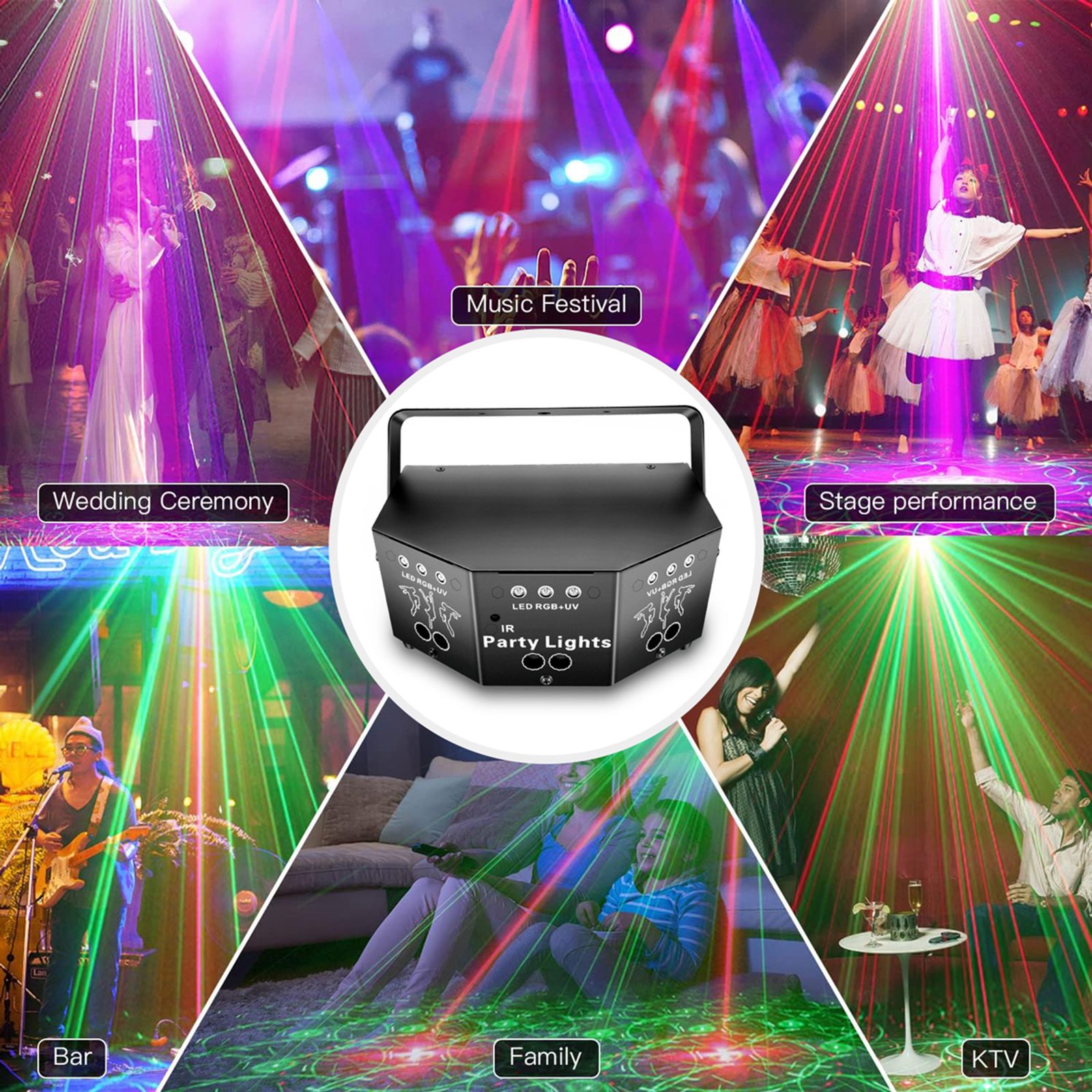 Full Color Beam Stage Light 64 Patterns Support Auto Mode/Sound Control view 11
