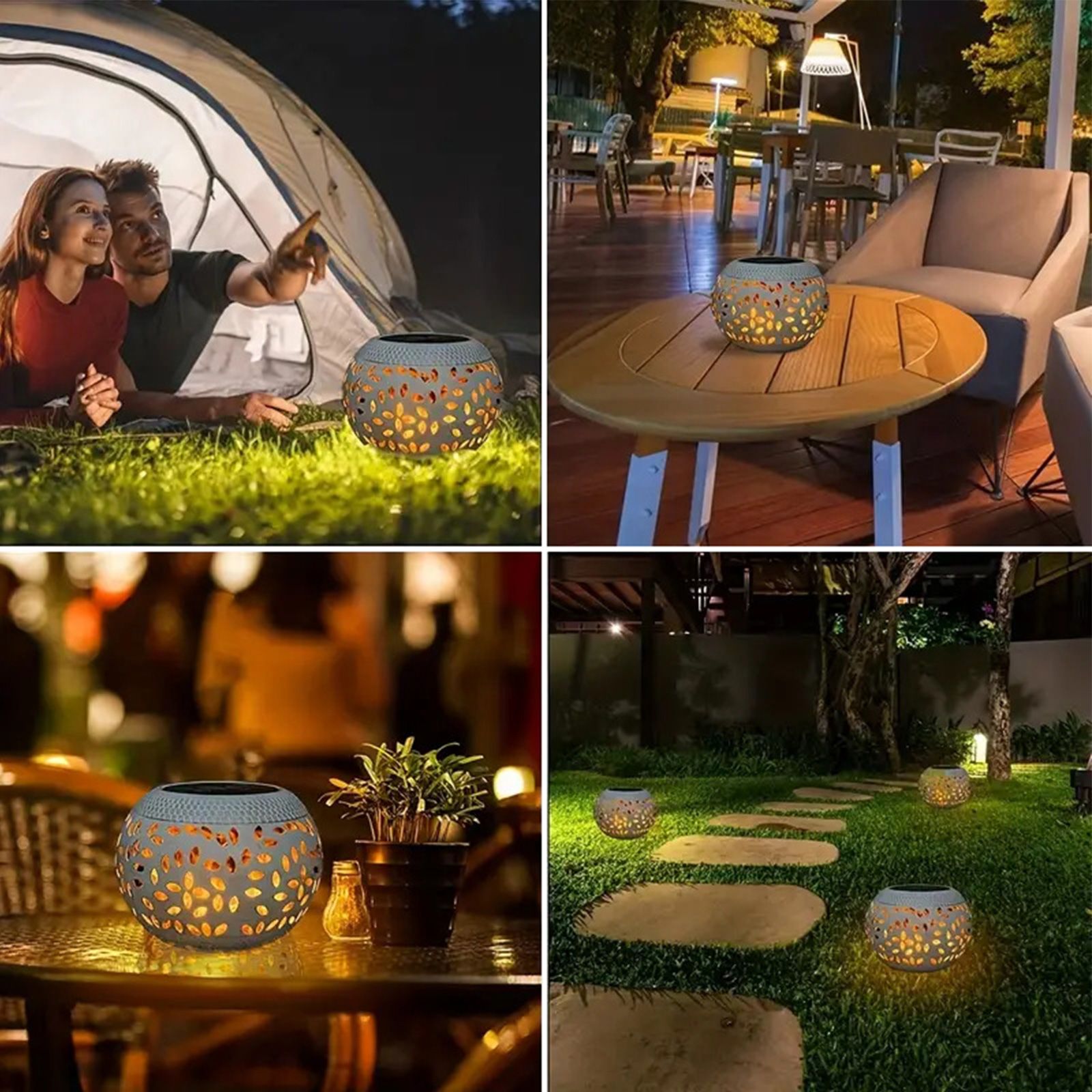 Solar Garden Lights Outdoor Landscape Atmosphere Arrangement Tabletop Steps view 7