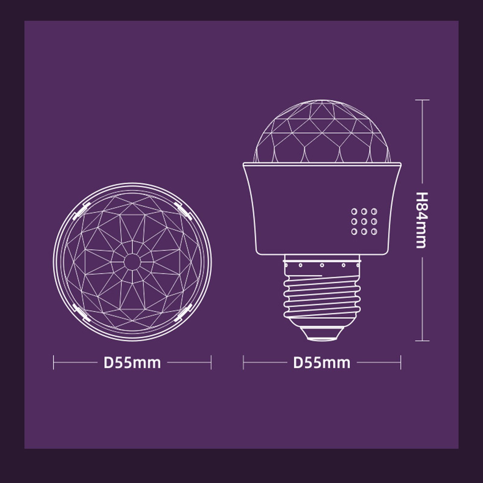 LED 3W Bulb Projection Color Changing Holiday KTV Ambience Decoration Phantom view 4