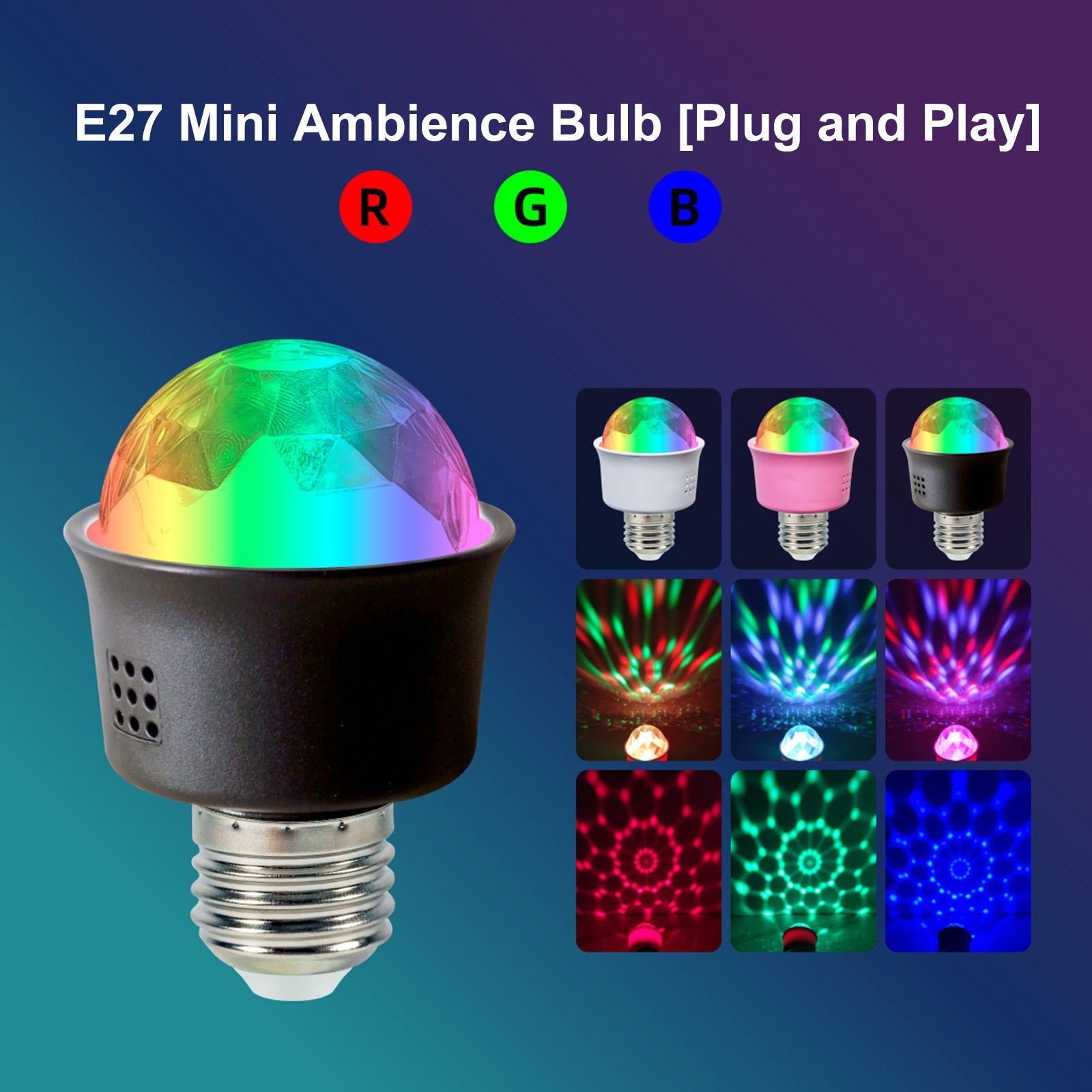 LED 3W Bulb Projection Color Changing Holiday KTV Ambience Decoration Phantom view 9