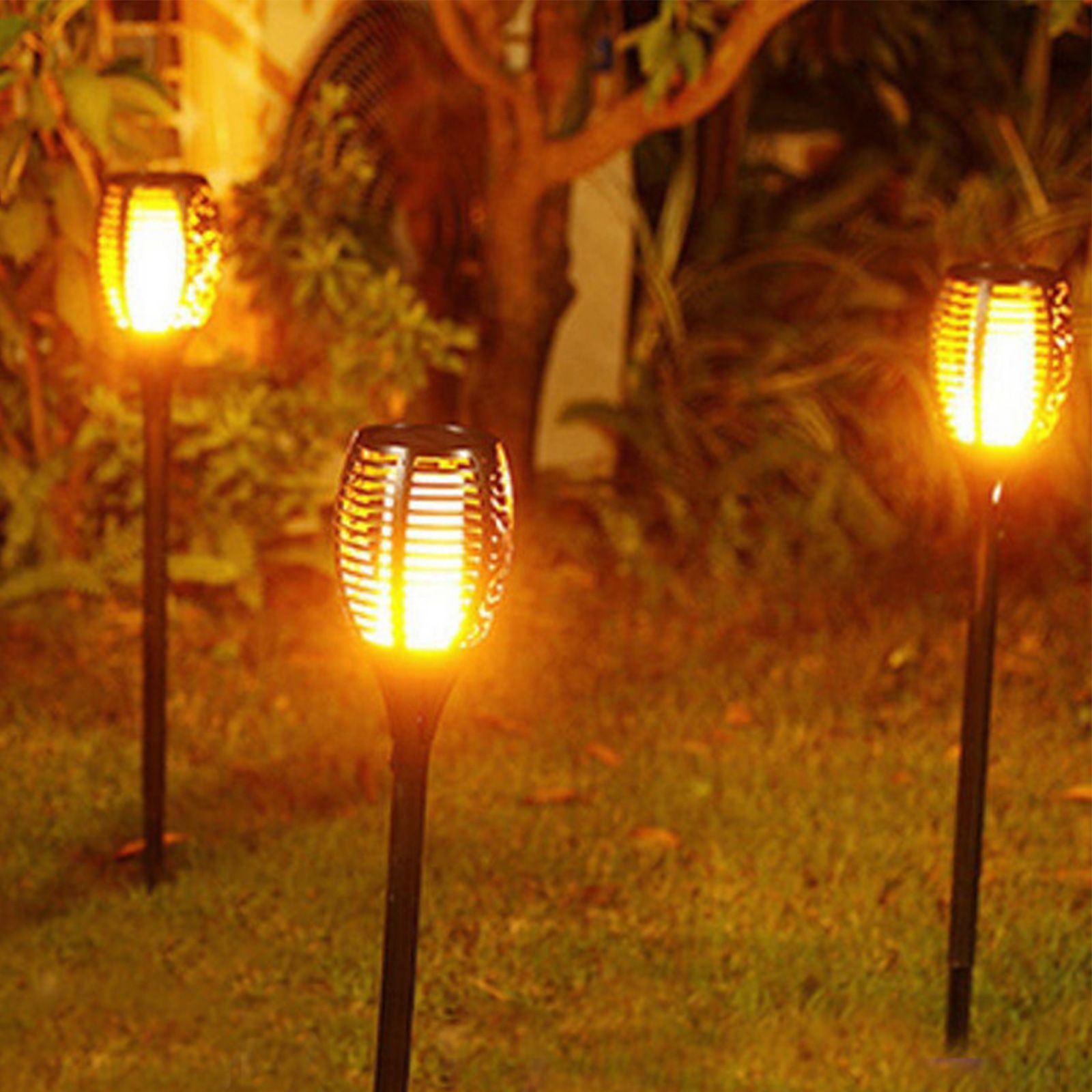 Solar Flame Lights Outdoor Garden Lights Ground Plug Lights Simulation Torch view 4