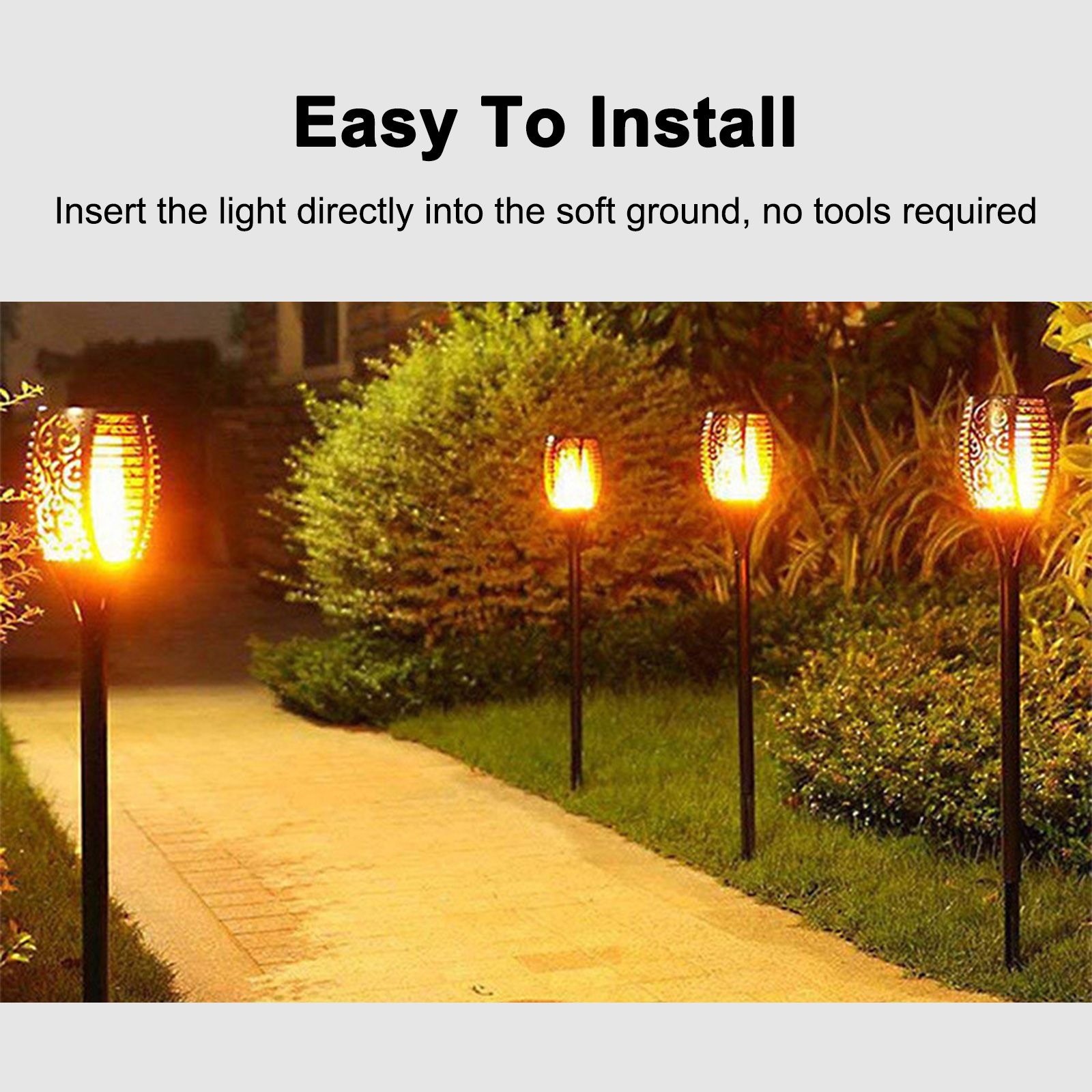 Solar Flame Lights Outdoor Garden Lights Ground Plug Lights Simulation Torch view 6