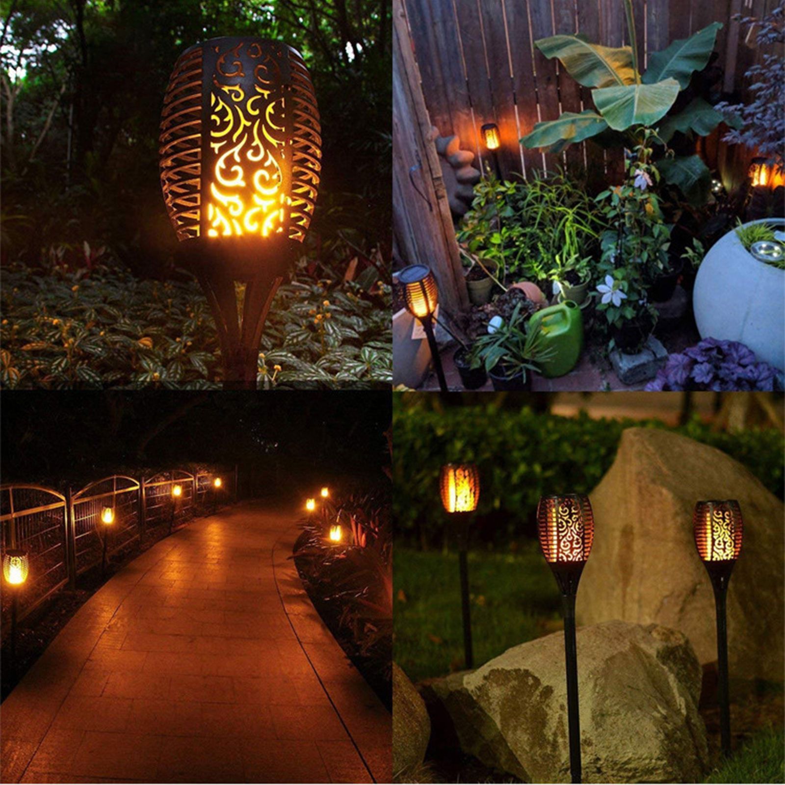 Solar Flame Lights Outdoor Garden Lights Ground Plug Lights Simulation Torch view 8