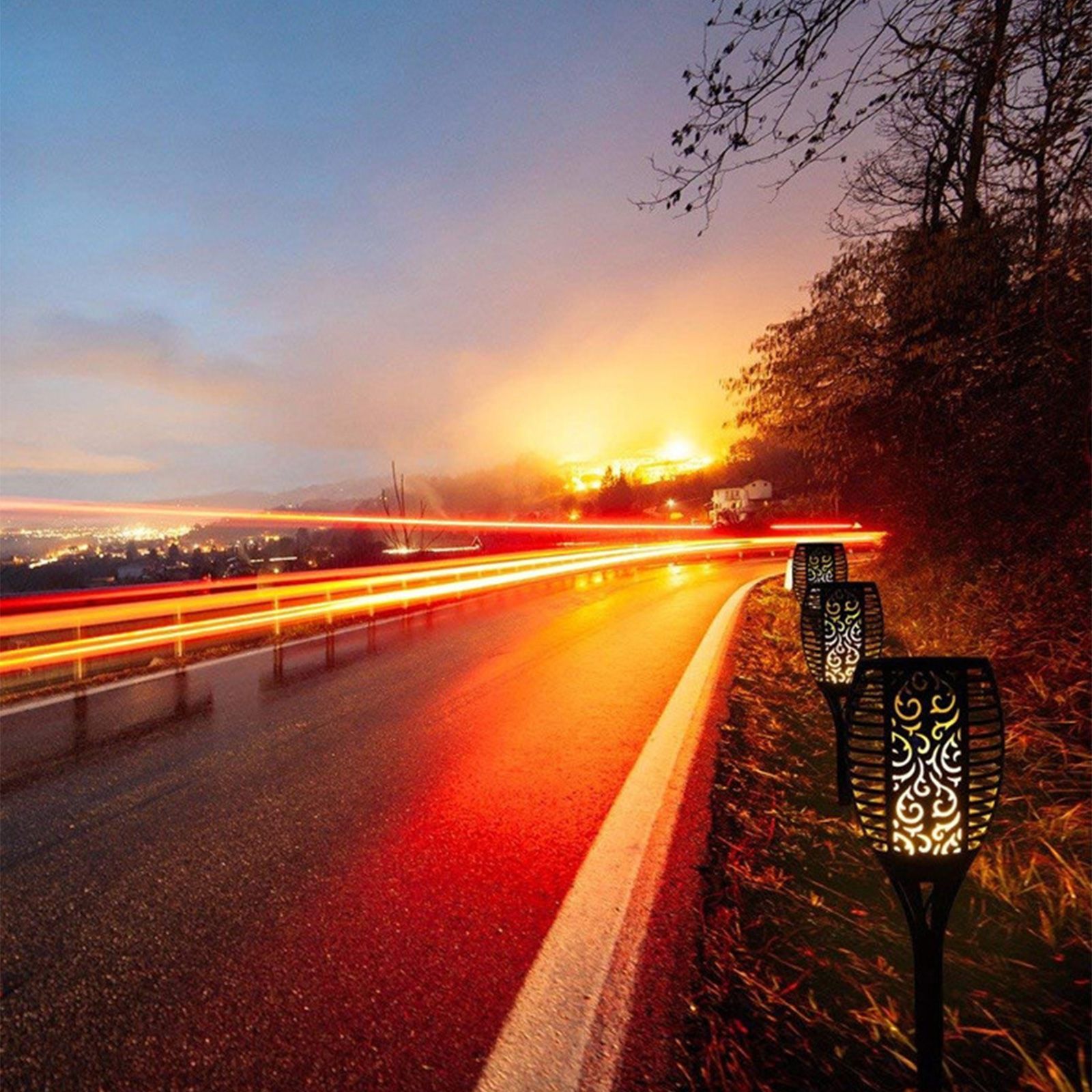 Solar Flame Lights Outdoor Garden Lights Ground Plug Lights Simulation Torch view 7