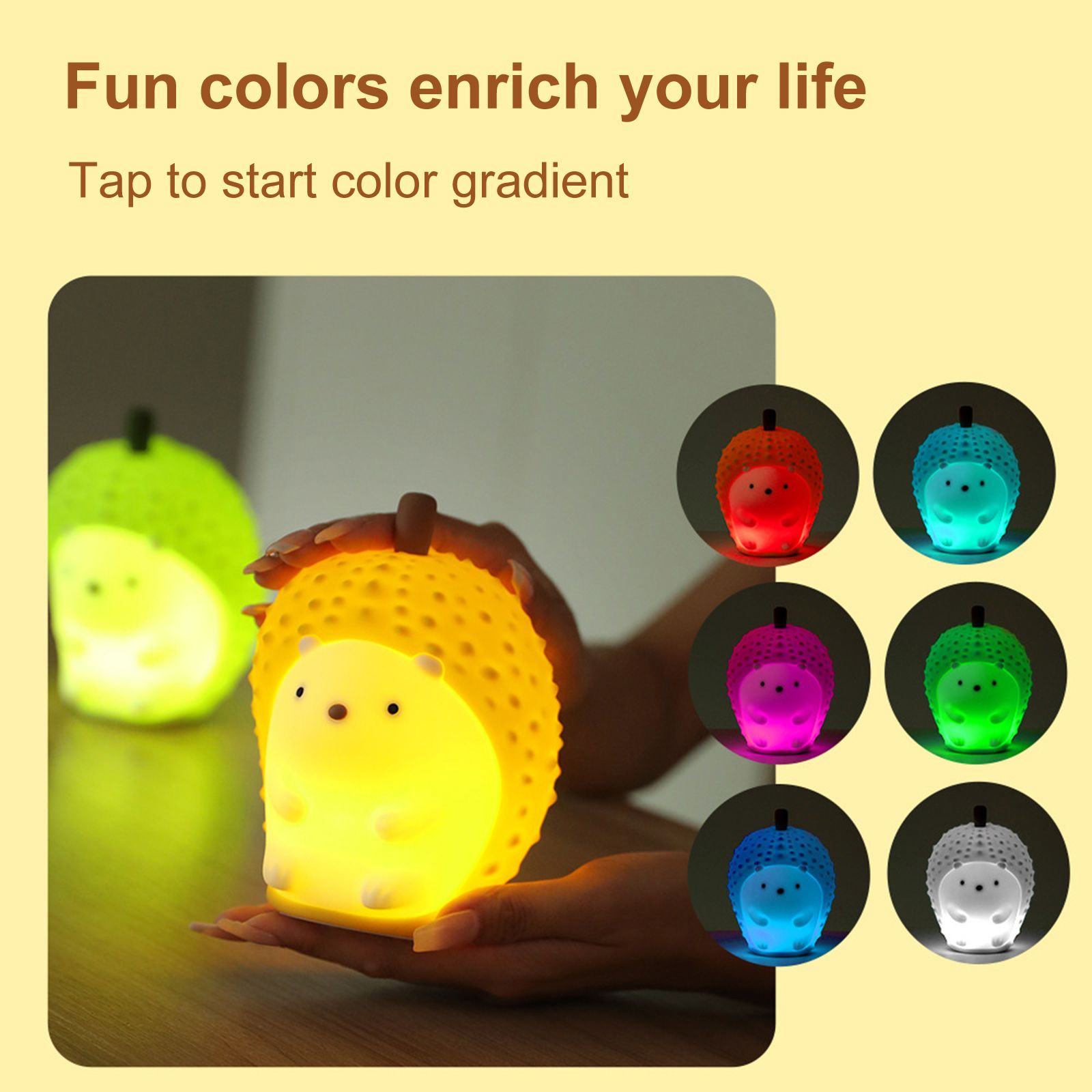 5V1A 3.5W Durian Silicone Lamp Soft Night Light Colorful Gradient Light 30 view 2