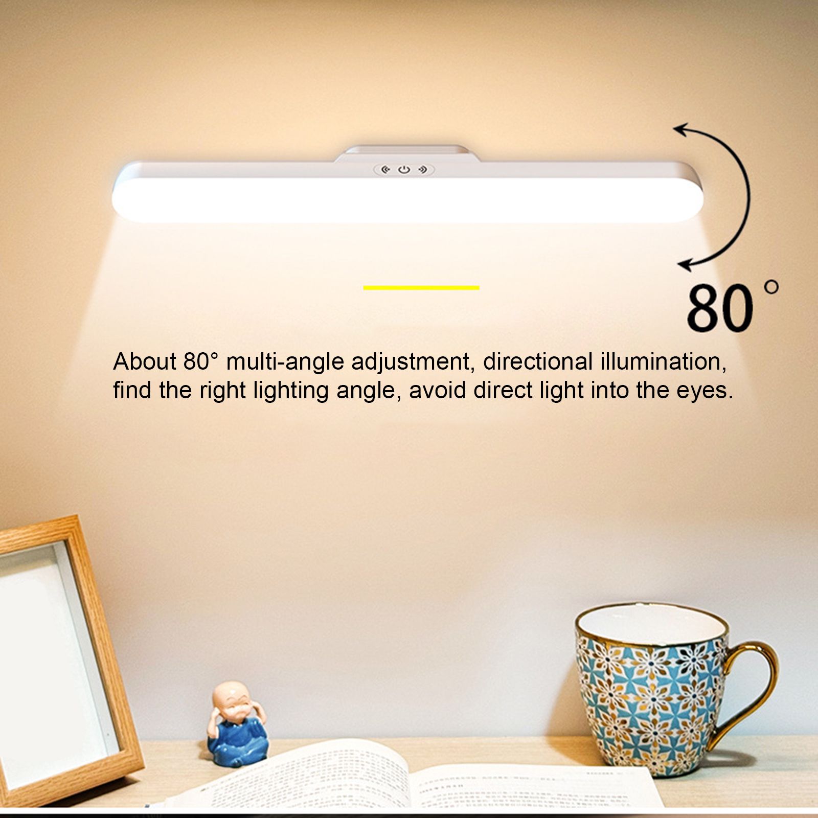 Eye-care Desk Lamp Mirror Lamp Dormitory Lamp with Magnetic Base 80°Rotation view 9