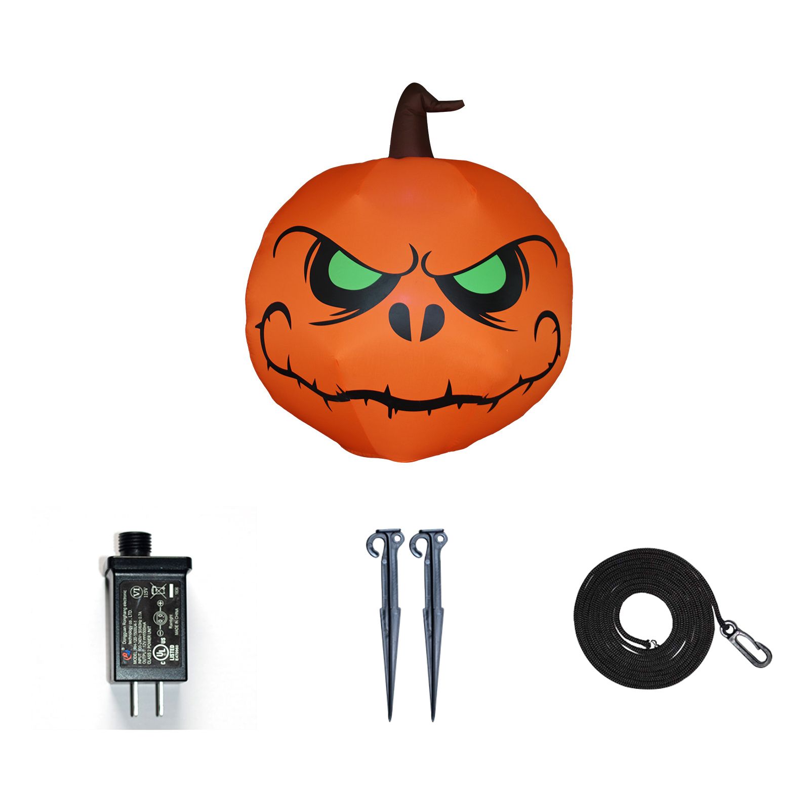 3.9FT Halloween Inflatable Pumpkin LEDs Blow Up Green-eyed Pumpkin Inflatables view 3
