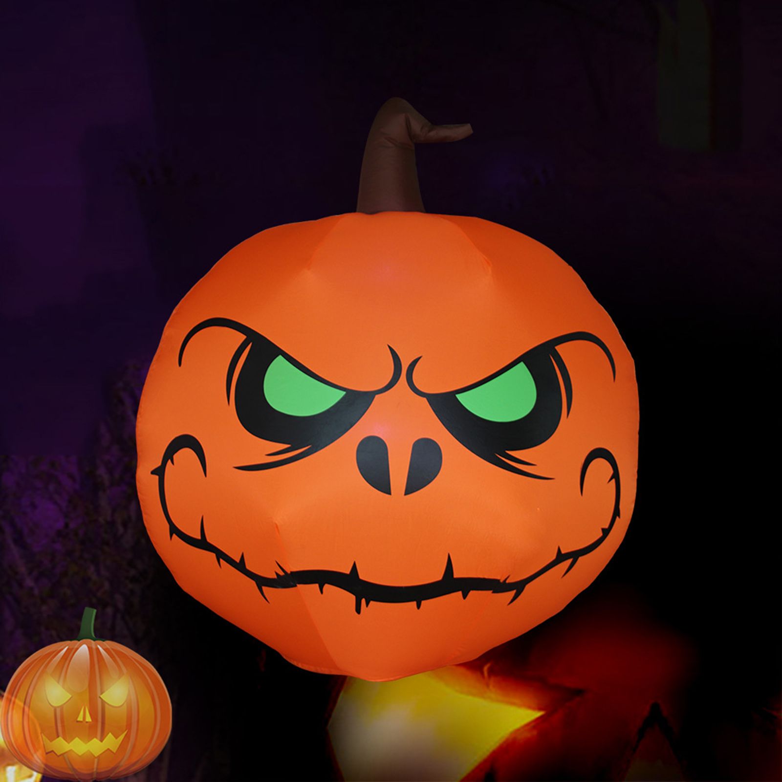 3.9FT Halloween Inflatable Pumpkin LEDs Blow Up Green-eyed Pumpkin Inflatables view 7