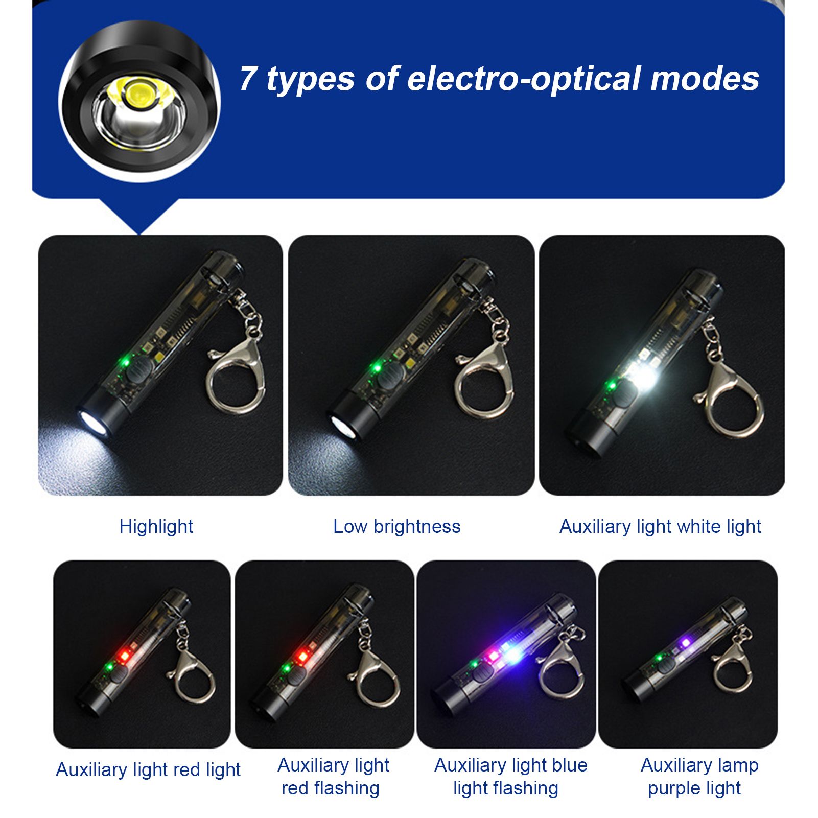 Portable LED Flashlight Mini Pocket Flashlight with Keychain Design Emergency view 7