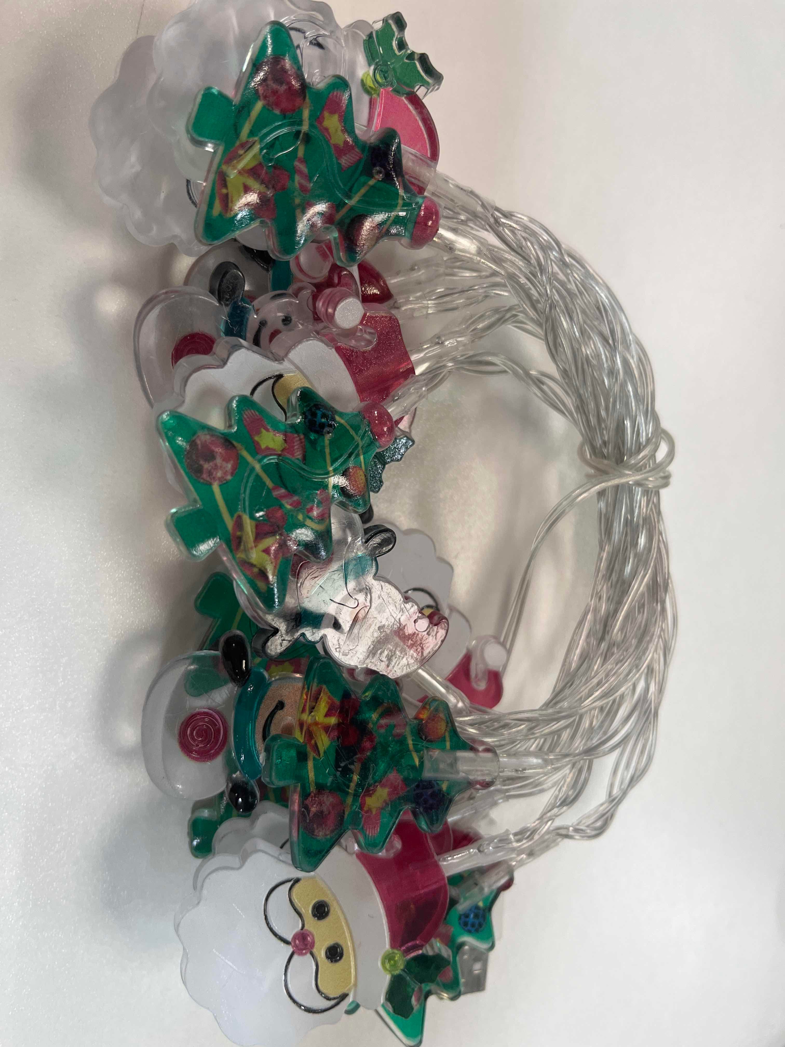Christmas Light Strings Snowman Santa Christmas Tree Ornaments Festive Window view 8