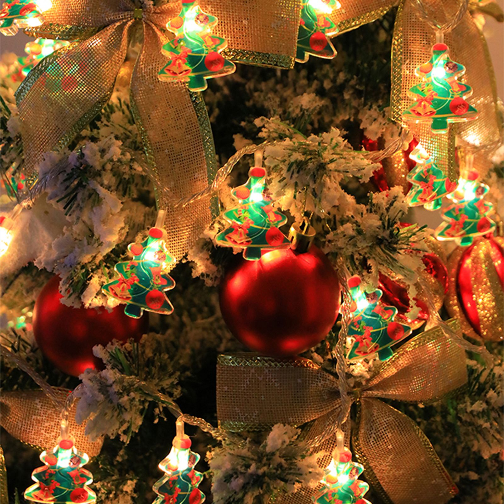 Christmas Light Strings Snowman Santa Christmas Tree Ornaments Festive Window view 5