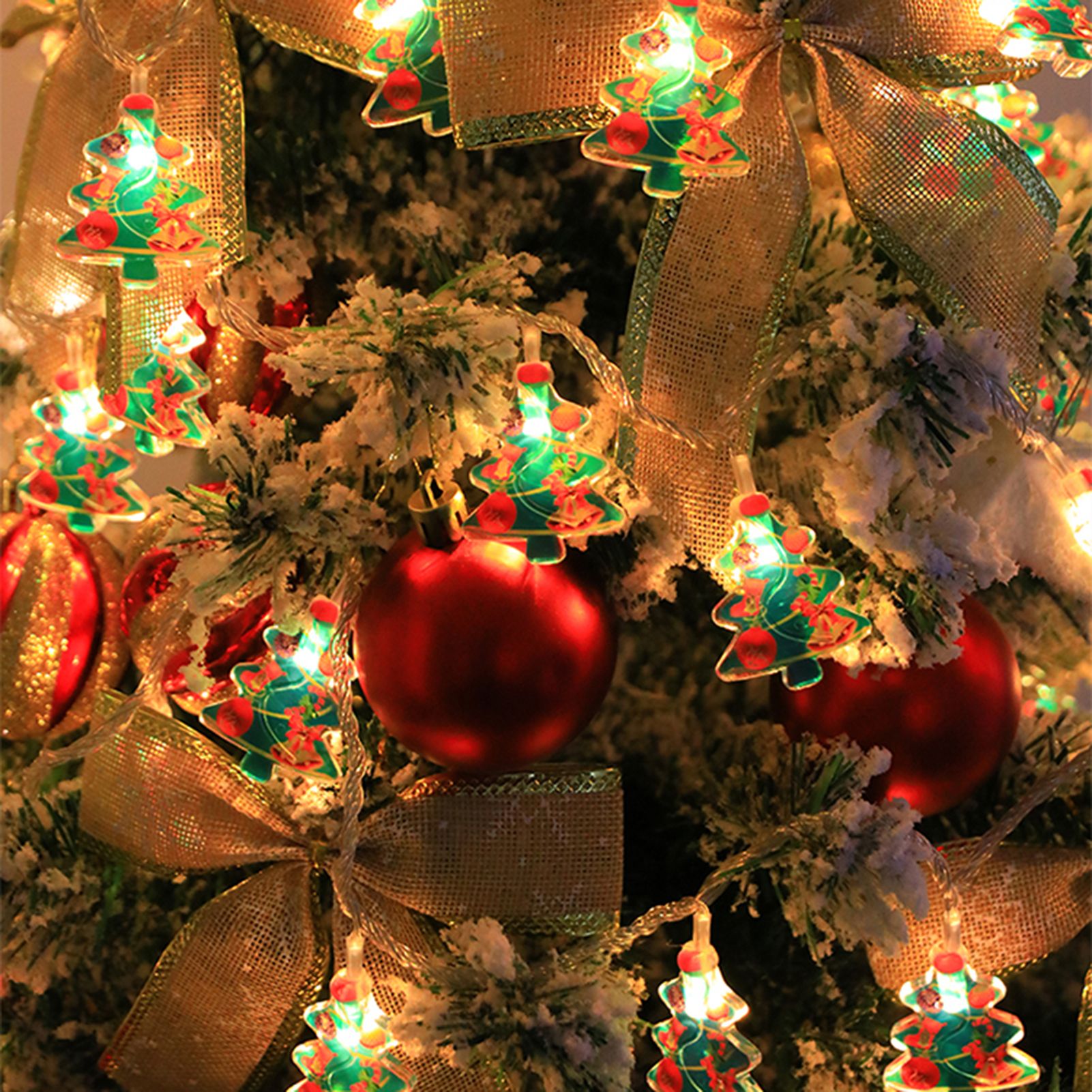 Christmas Light Strings Snowman Santa Christmas Tree Ornaments Festive Window view 6