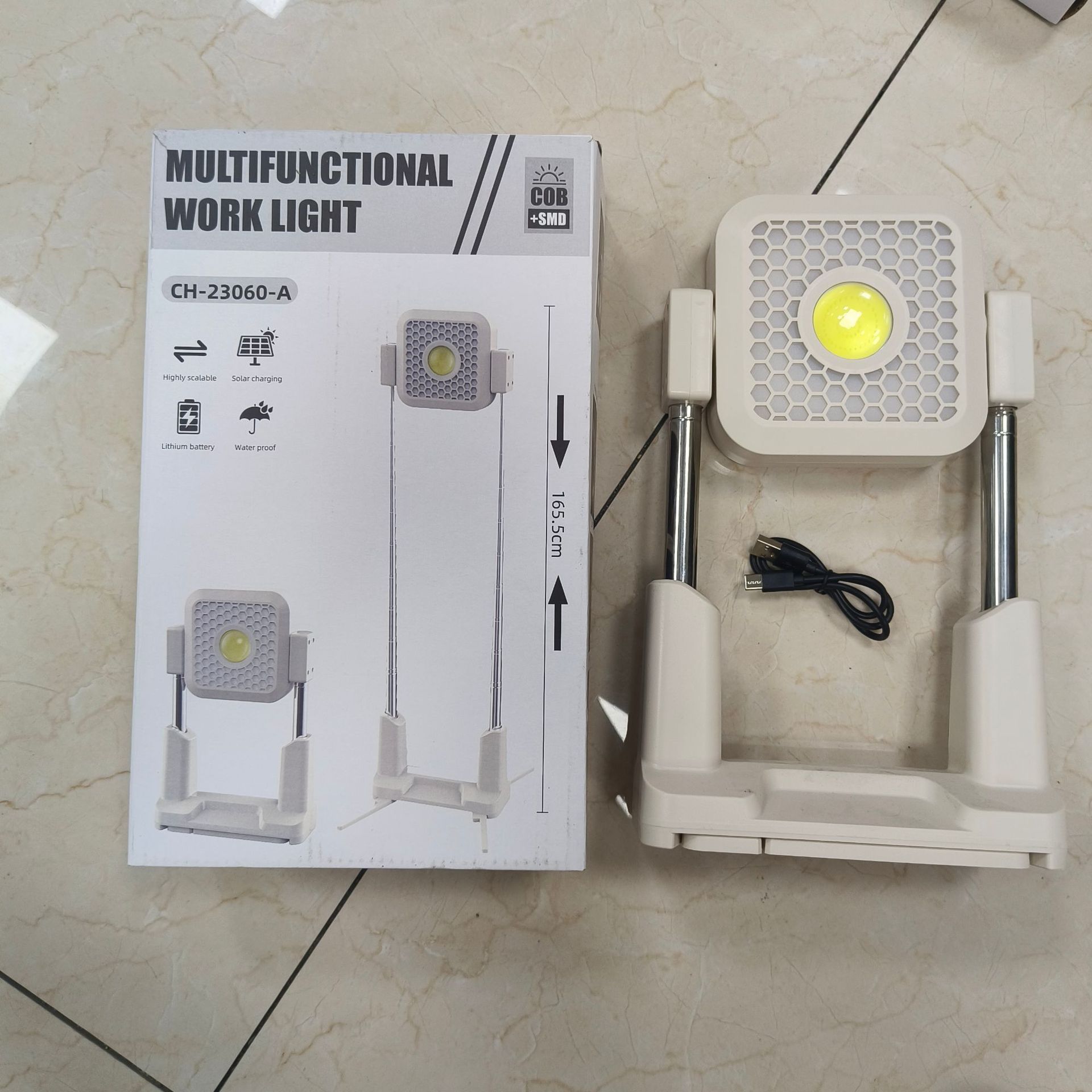 Solar Work Light Outdoor Tent Light Portable Portable USB Rechargeable view 3