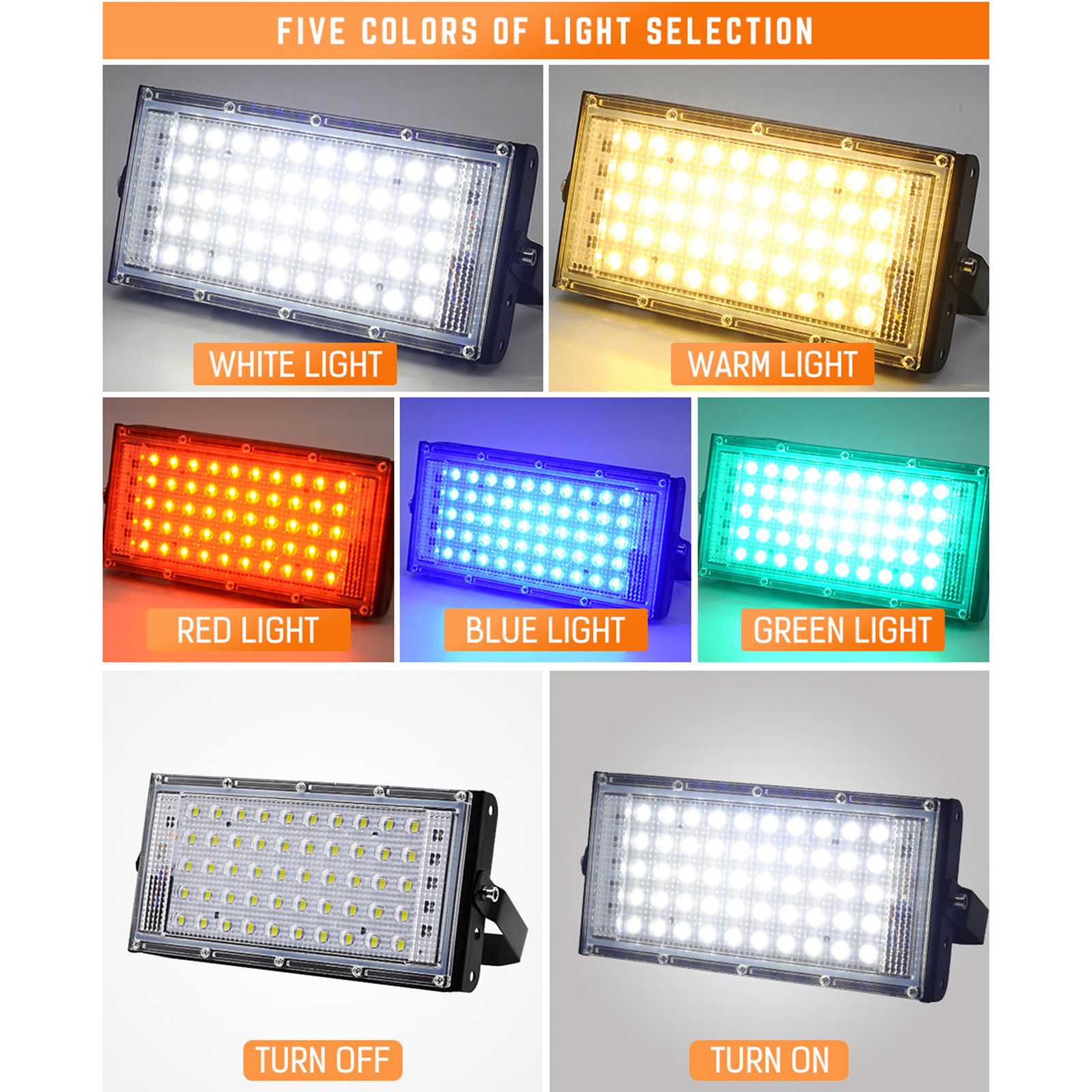 50W Outdoor IP66 Waterproof Floodlight Super Bright RGB Lawn Floodlight LED view 7