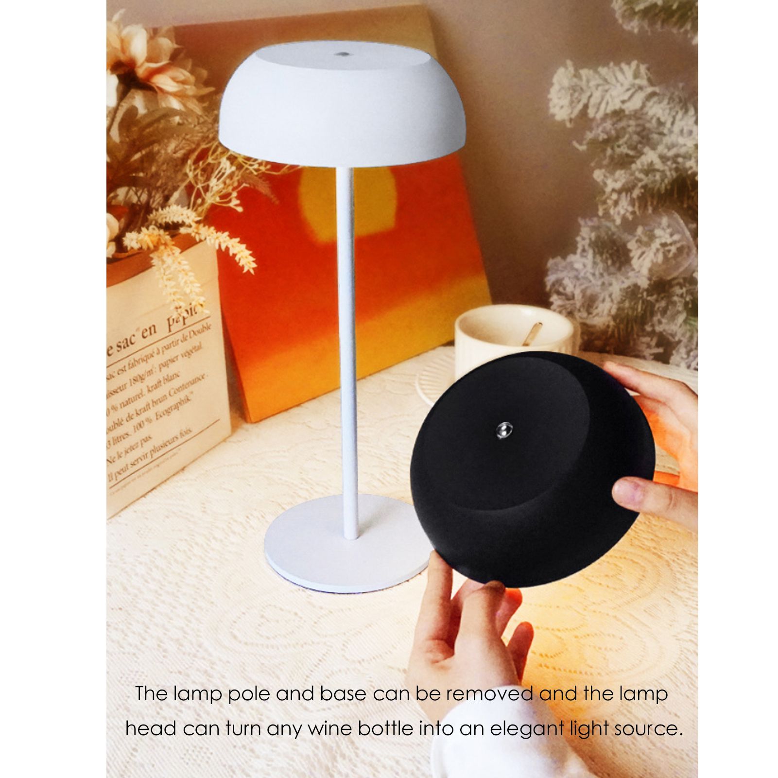 Modern Portable Table Lamp Nightstand Touch Lamp Decorative Wine Bottle Lamp 3 view 8