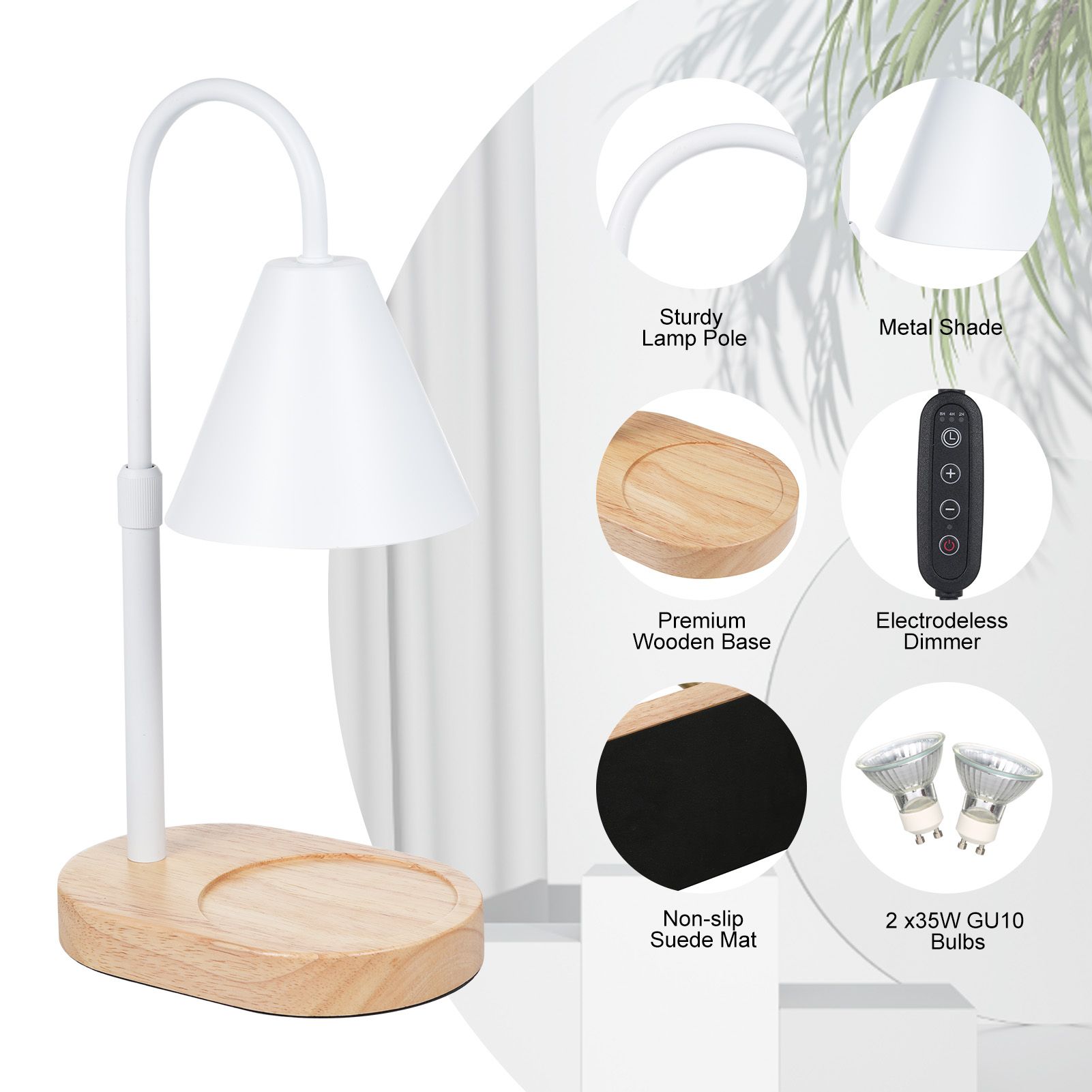 Dimmable Candle Warmer Lamp Scented Candles Wax Melt Lantern Bedroom Table view 2