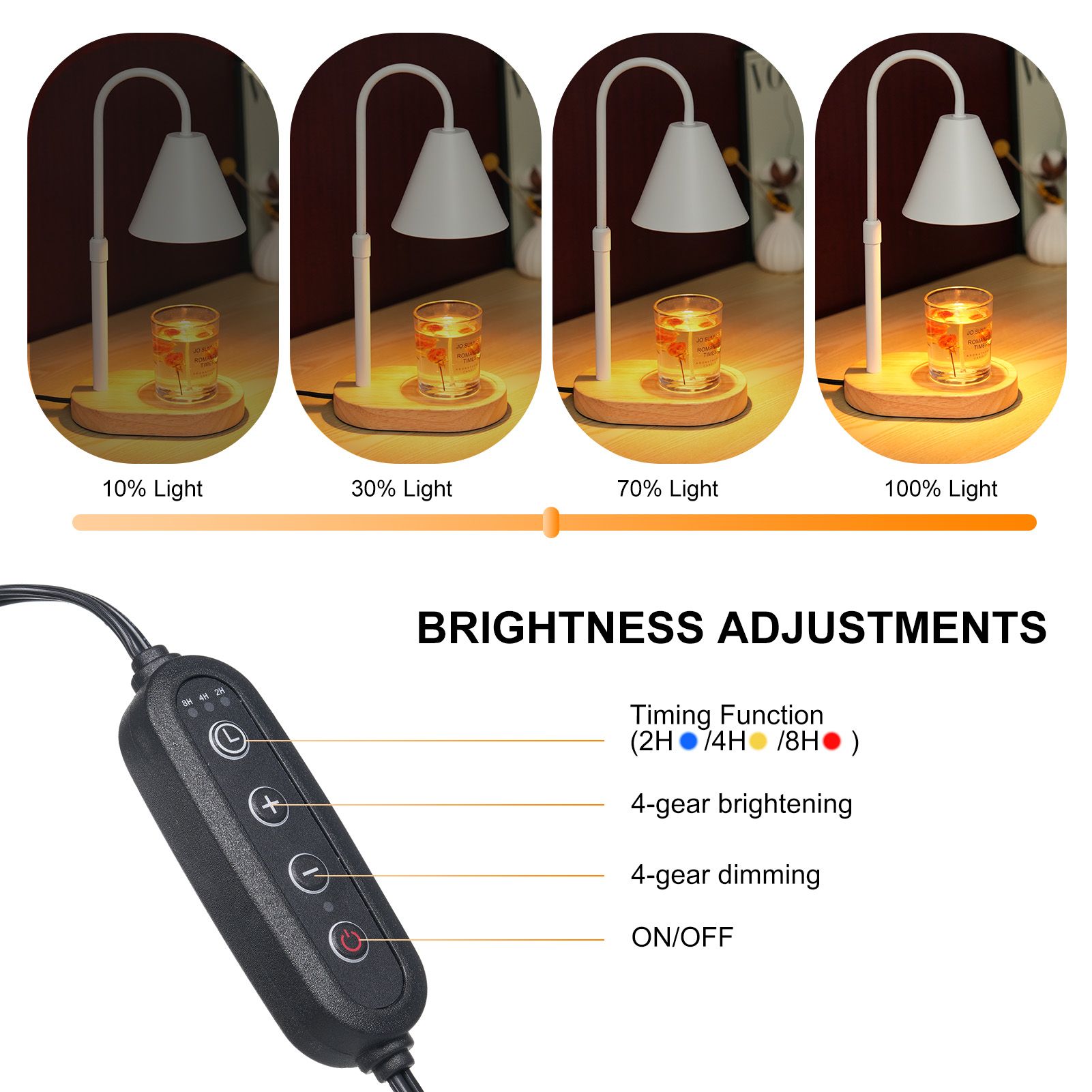 Dimmable Candle Warmer Lamp Scented Candles Wax Melt Lantern Bedroom Table view 9