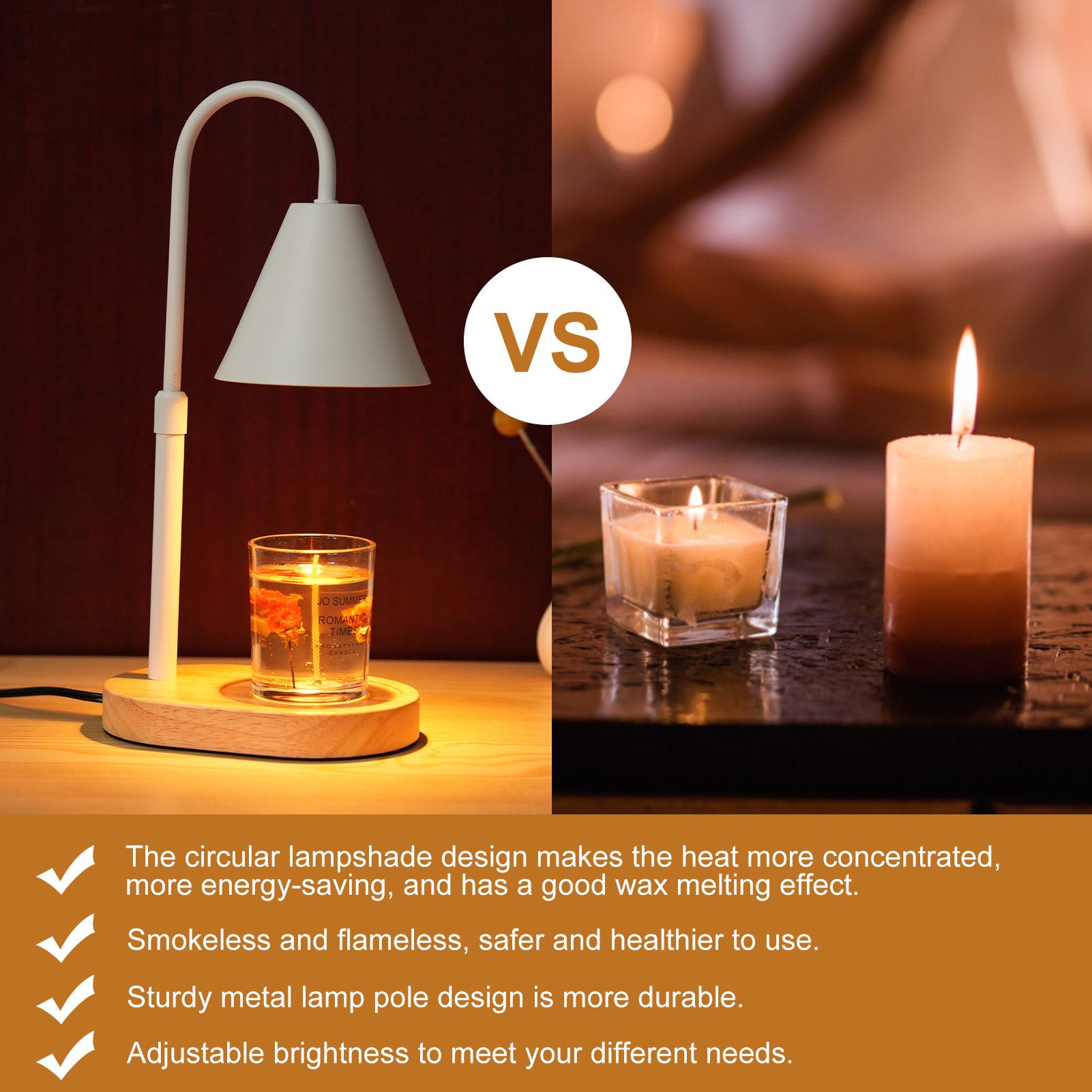 Dimmable Candle Warmer Lamp Scented Candles Wax Melt Lantern Bedroom Table view 11