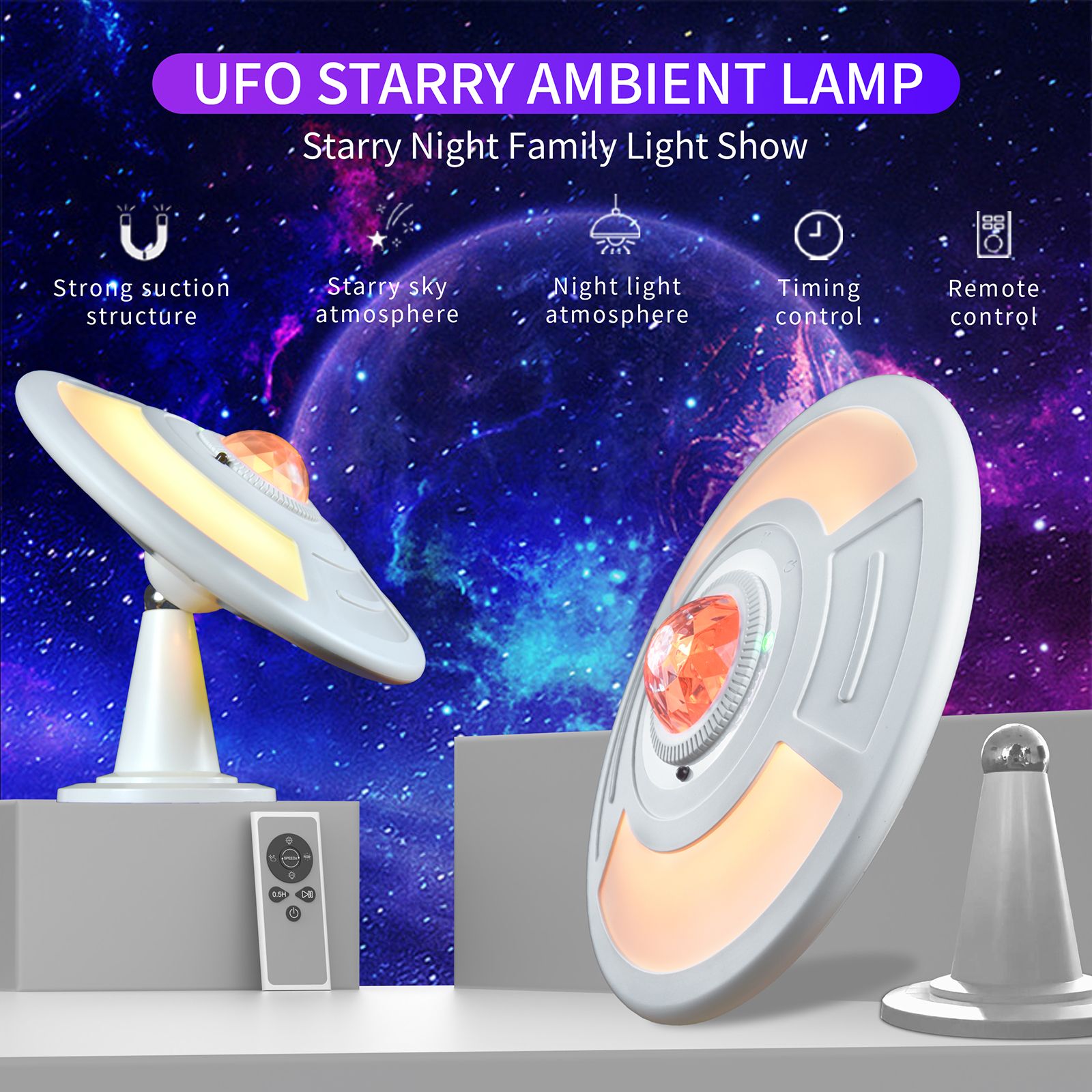 Star Projector Light Party Atmosphere Lamp Bedroom Ambient Night Light Starry view 9