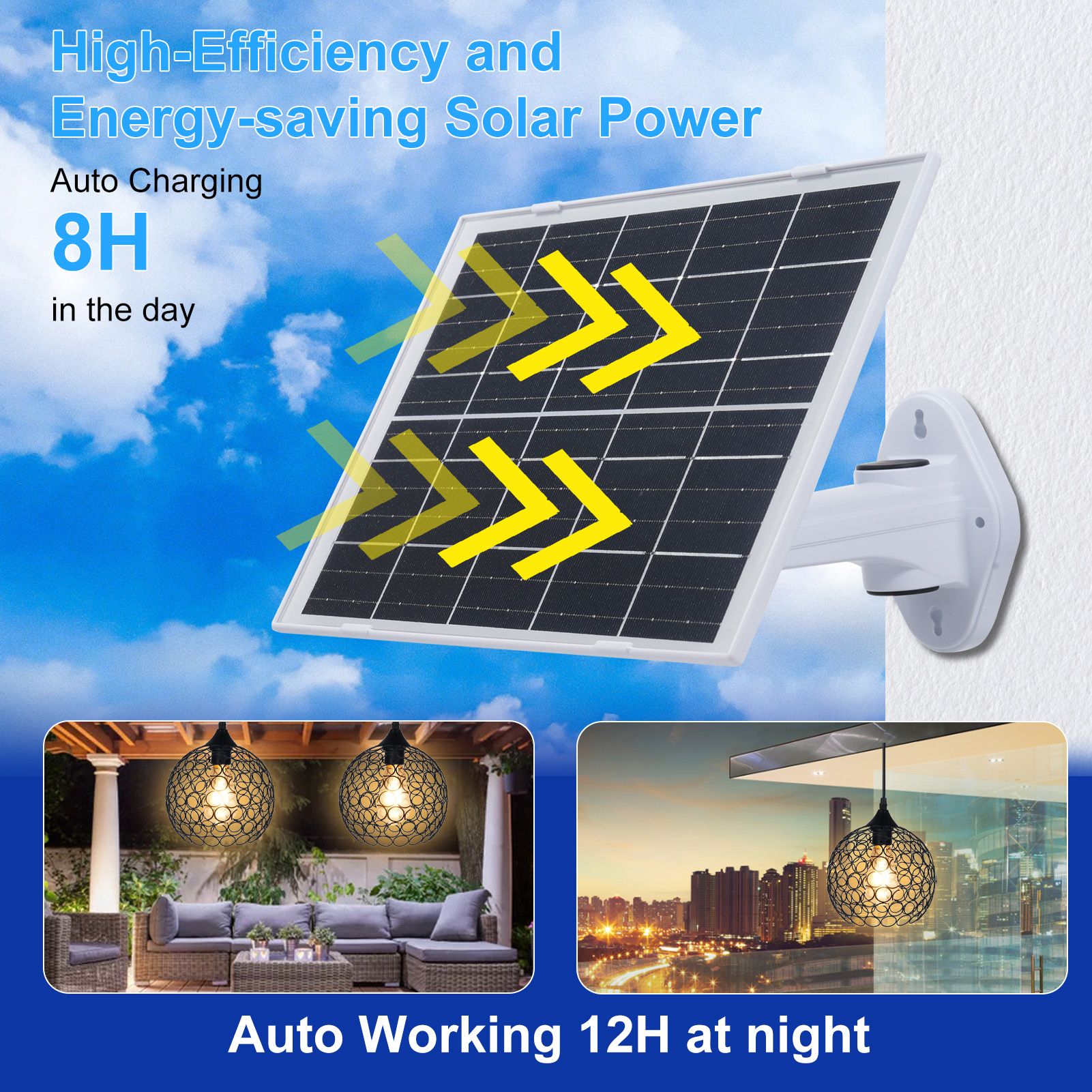 Retro Solar Powered Pendant Lamp view 10