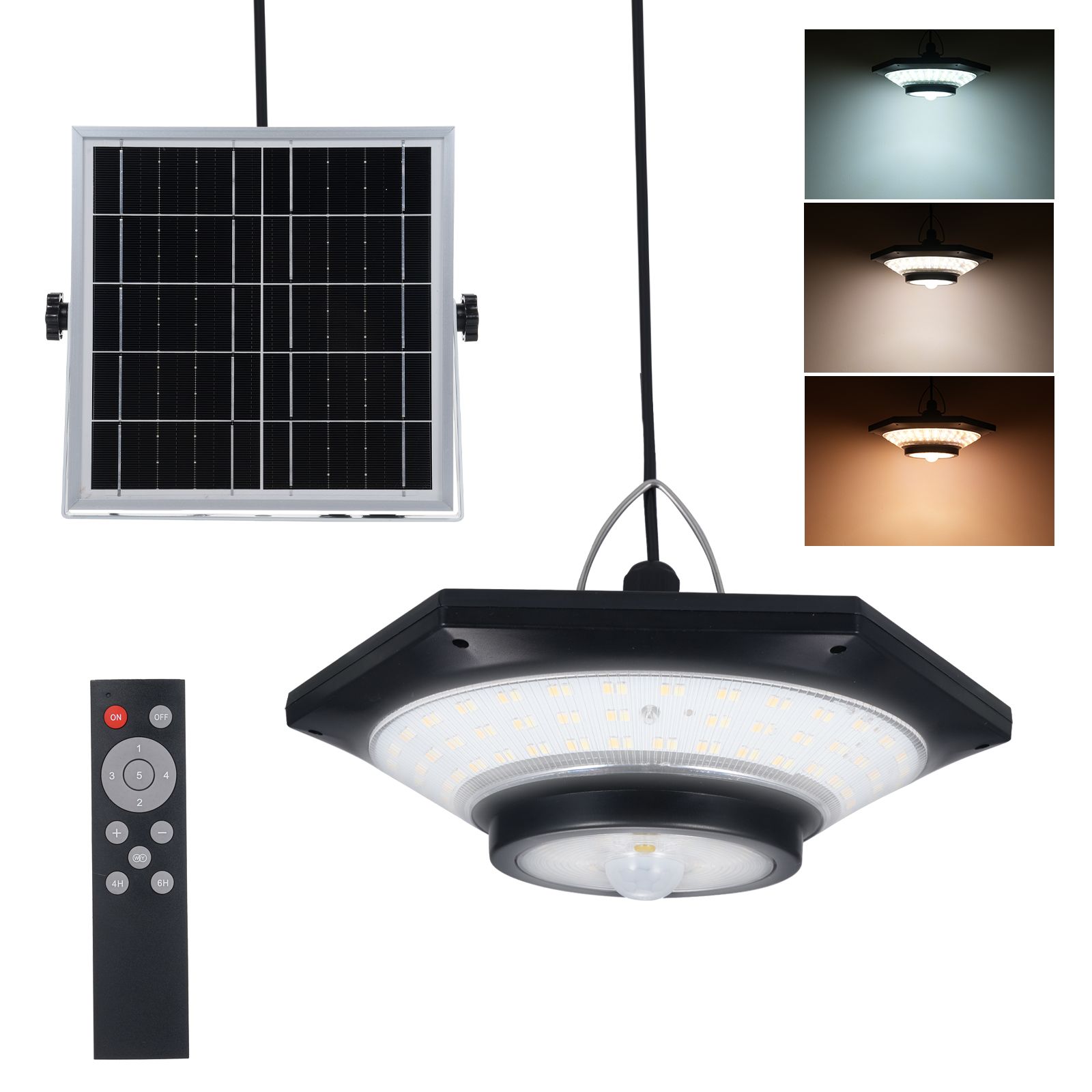 Neoglint 228LEDs Solar Powered Pendant Lamp PIR Motion Sensor Light Outdoor