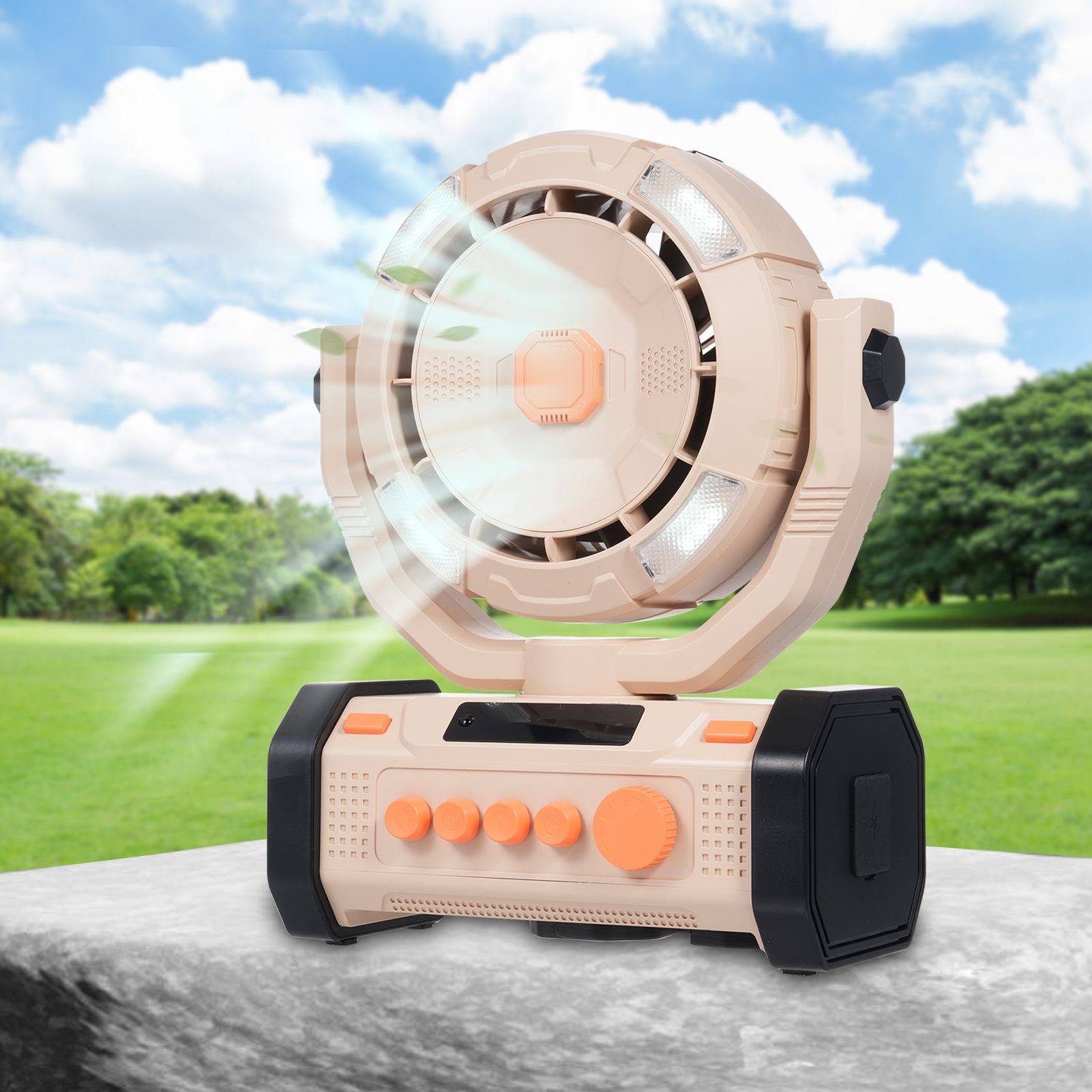 Outdoor Camping Fan with LED Lights view 5