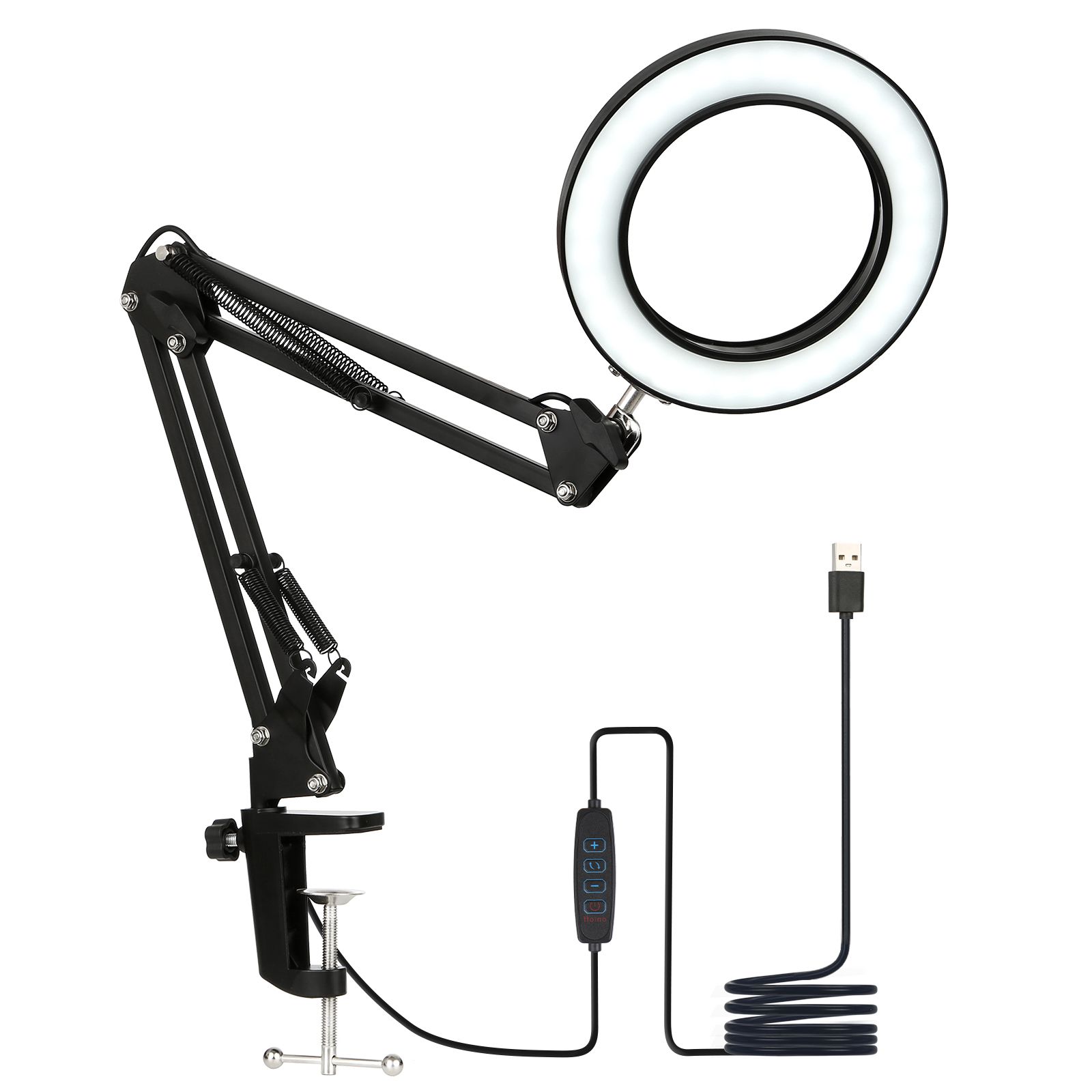 Tomshine Flexible Clamp-on Table Lamp Swing Arm Dimmable LEDs Desk Light 3 view 2