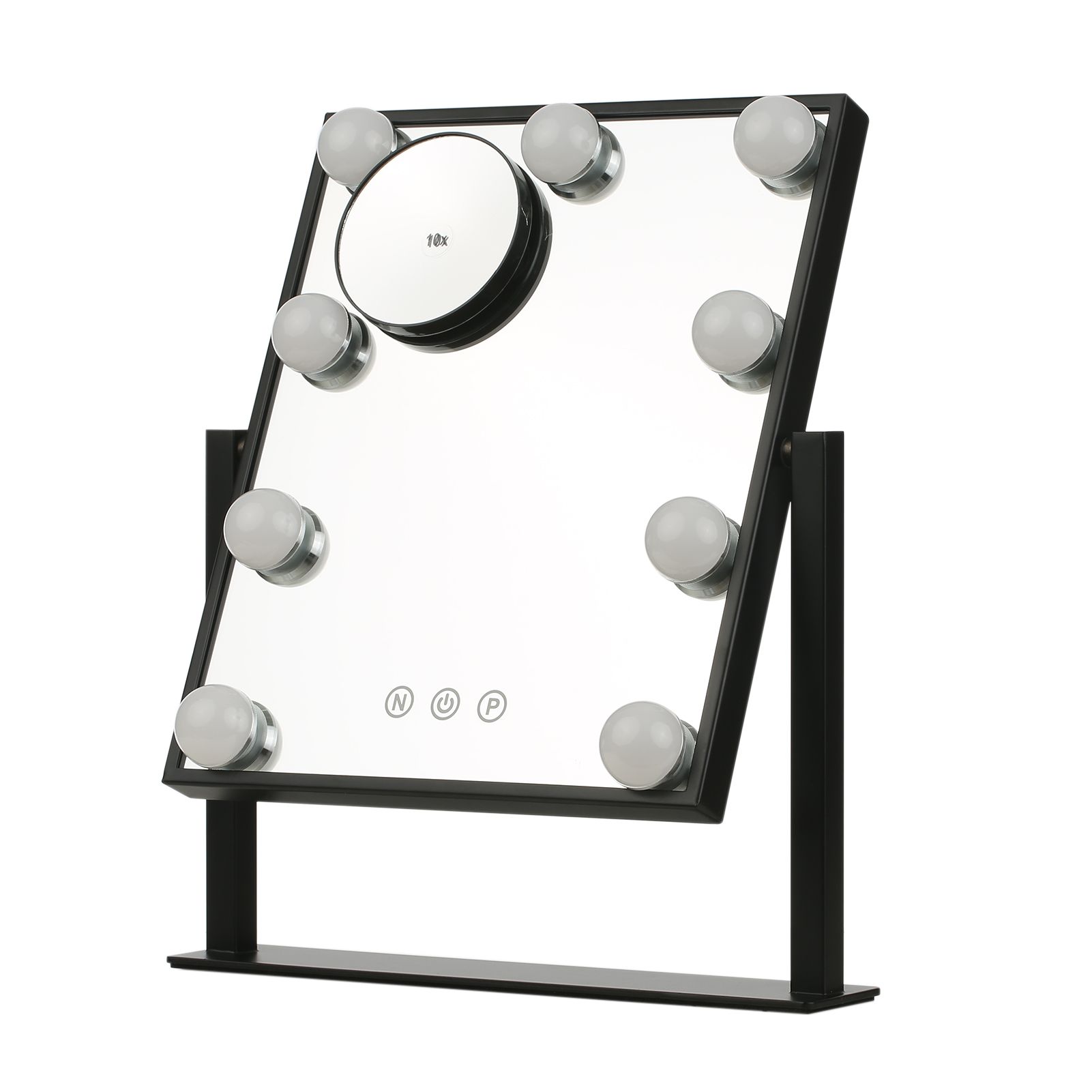 Vanity Makeup Mirror with 9 Light Bulbs Touching Control 3 Color Lighting view 3