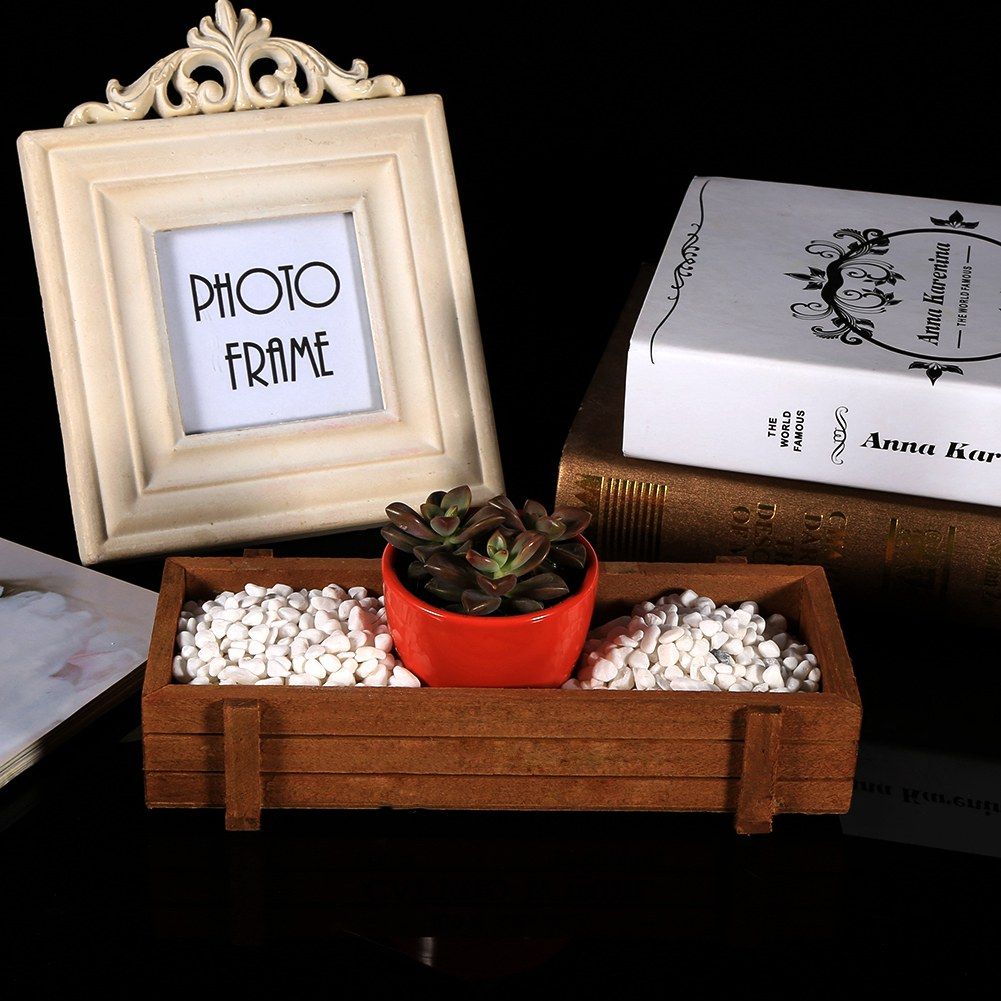 Indoor/Outdoor Wooden Herb Flower Succulent Planter Box Home Garden Rectangle view 7