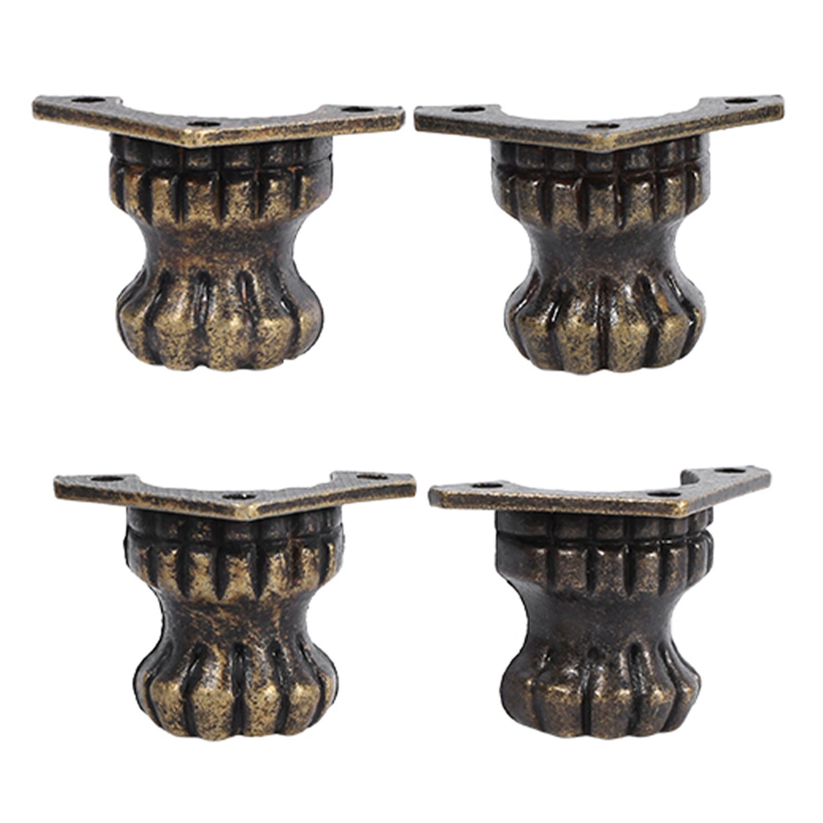 4pcs Antique Brass Jewelry Chest Wood Box Decorative Feet Leg Corner Protector view 4