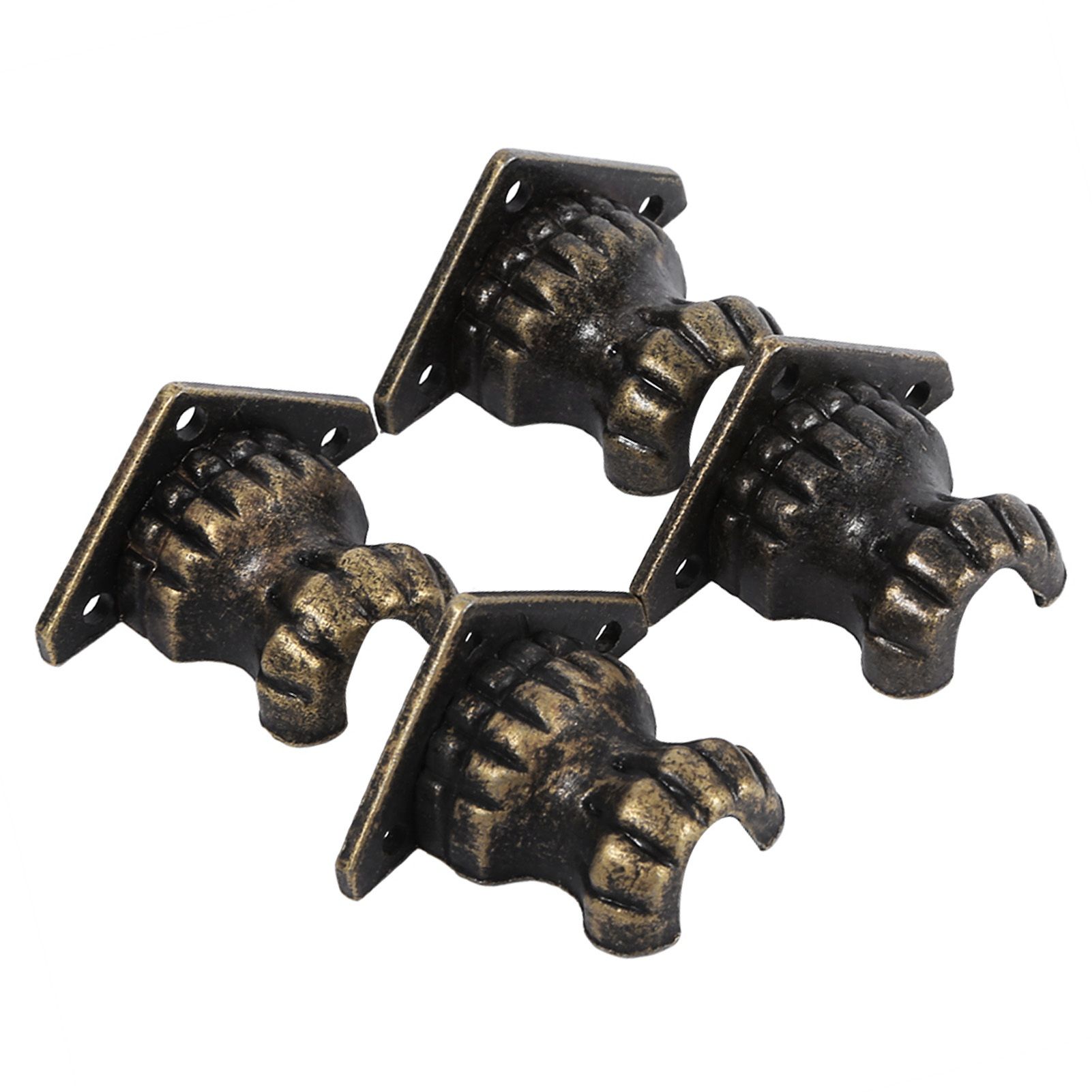 4pcs Antique Brass Jewelry Chest Wood Box Decorative Feet Leg Corner Protector view 5