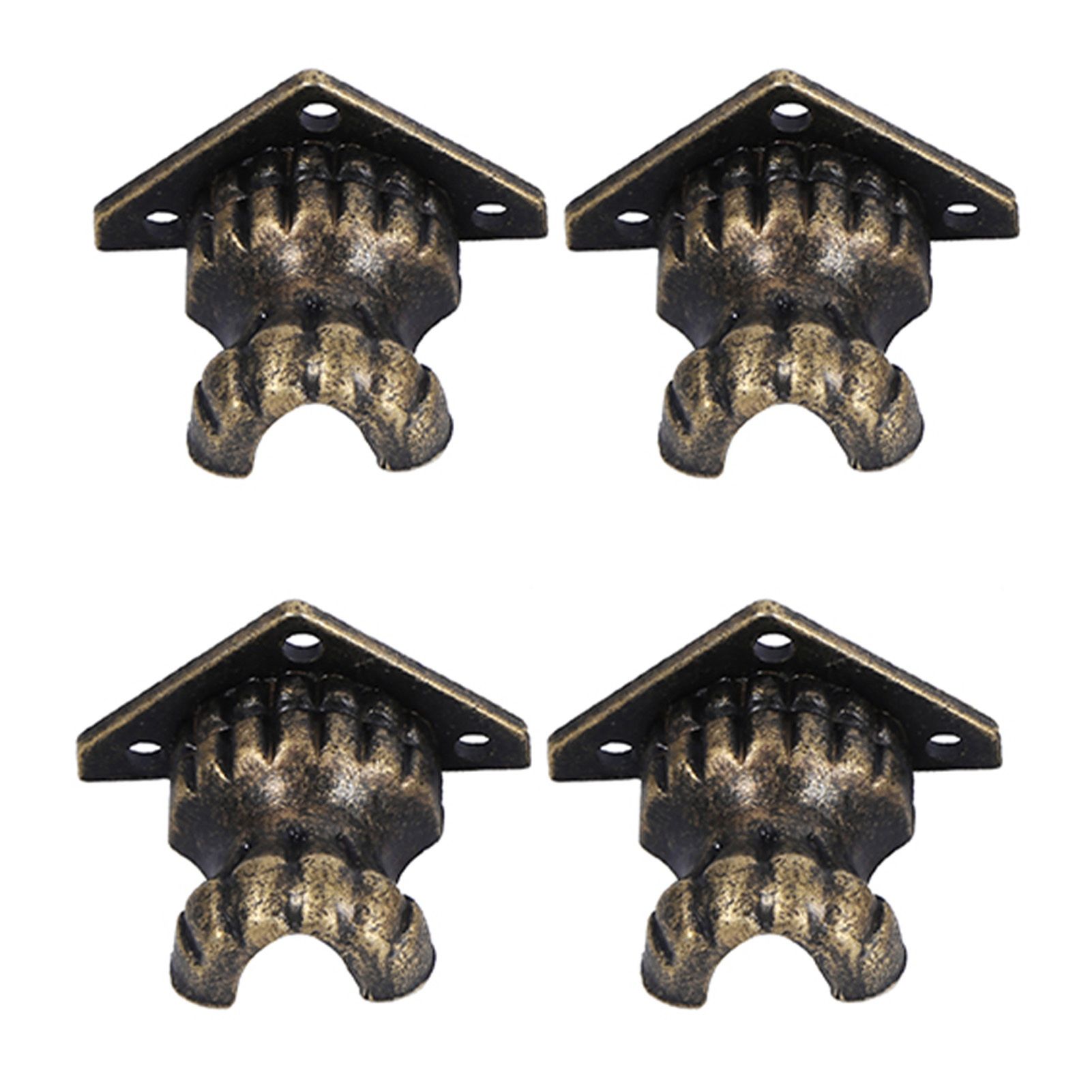 4pcs Antique Brass Jewelry Chest Wood Box Decorative Feet Leg Corner Protector view 6