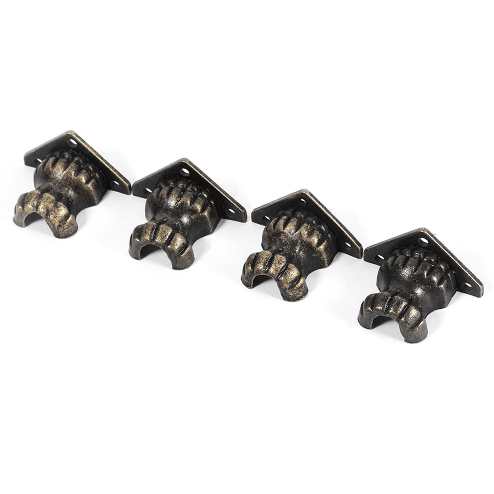 4pcs Antique Brass Jewelry Chest Wood Box Decorative Feet Leg Corner Protector view 7