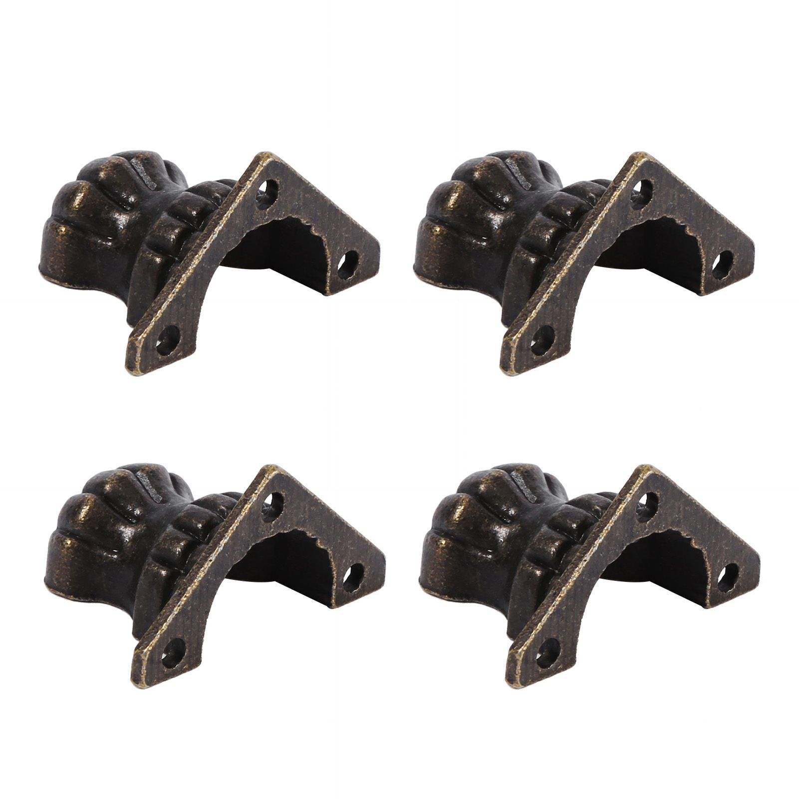 4pcs Antique Brass Jewelry Chest Wood Box Decorative Feet Leg Corner Protector view 8