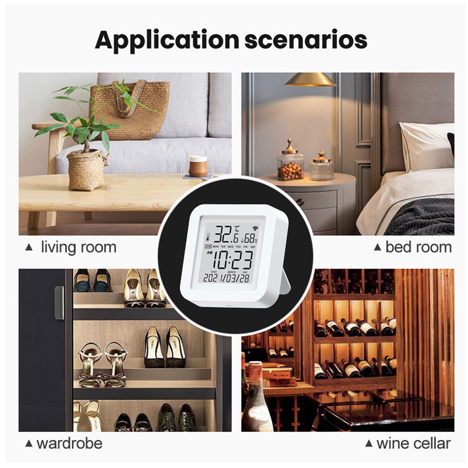 Tuya WiFi LCD Display Screen USB Power Supplys Intellgient Sensors ℉/℃ Switch view 7