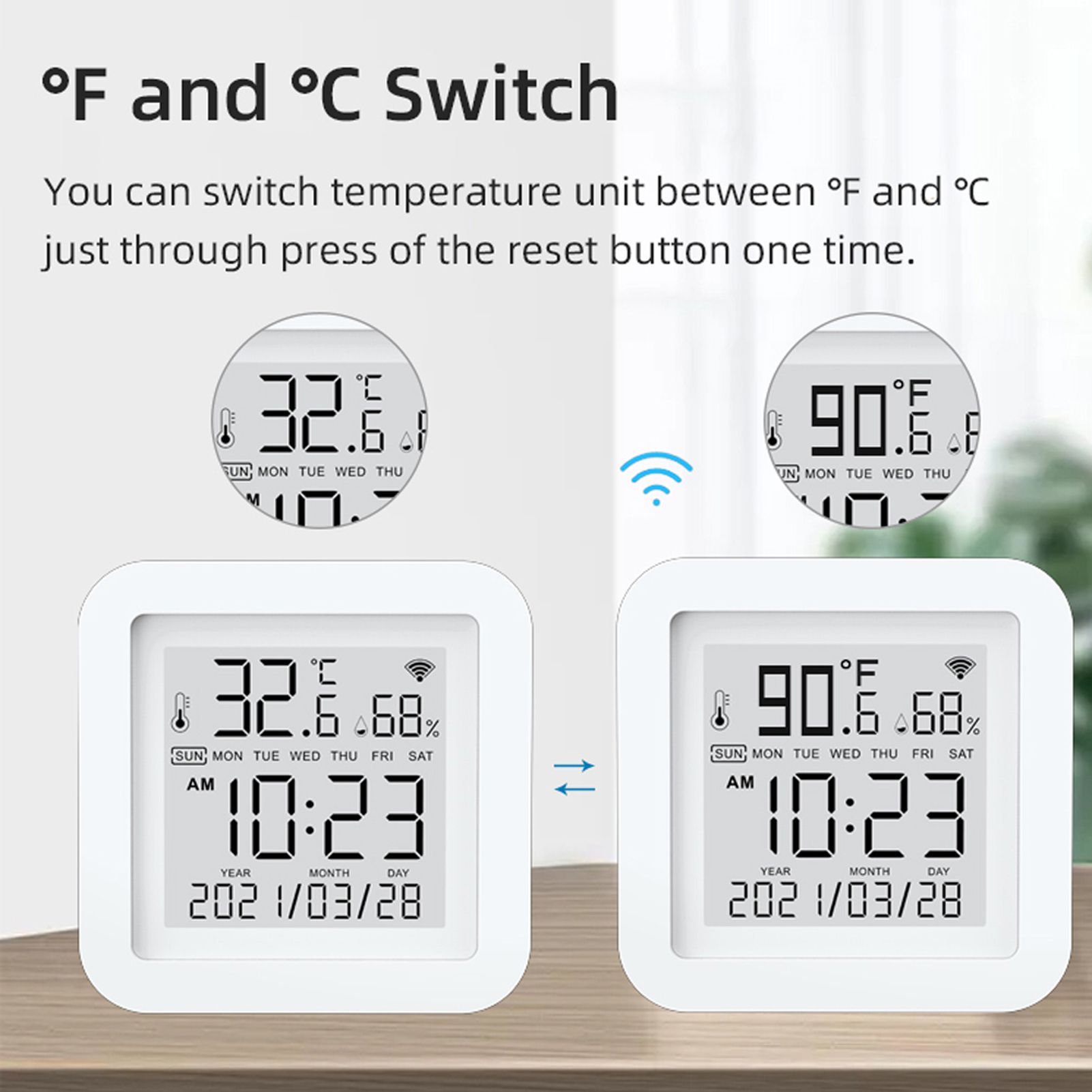 Tuya WiFi LCD Display Screen USB Power Supplys Intellgient Sensors ℉/℃ Switch view 10