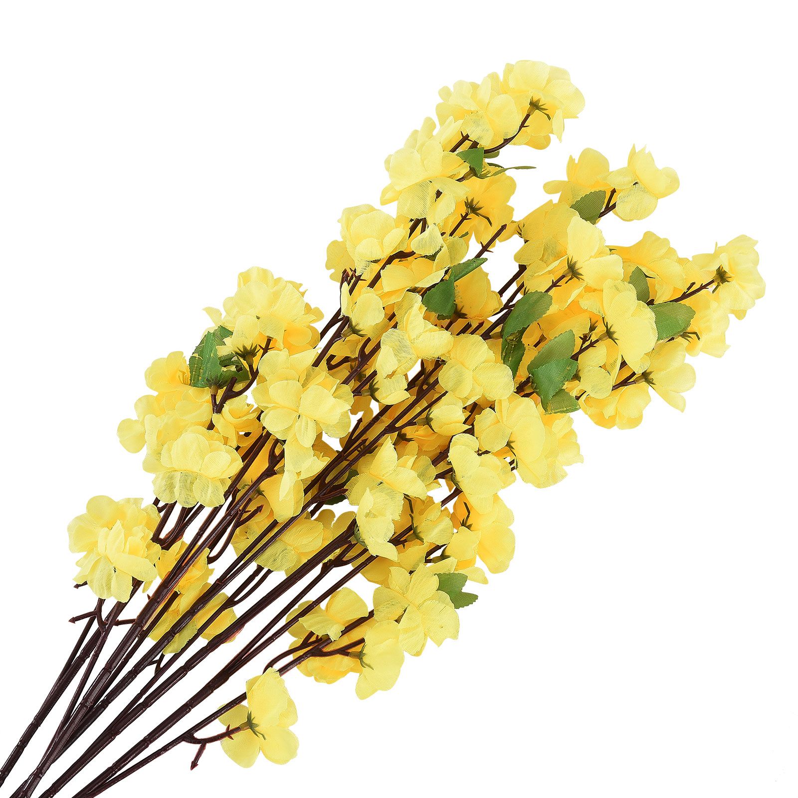10 Pcs Yellow Artificial Flower Peach Blossom Branch Fake Blossom Flower Decor