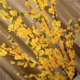 10 Pcs Yellow Artificial Flower Peach Blossom Branch Fake Blossom Flower Decor view 5
