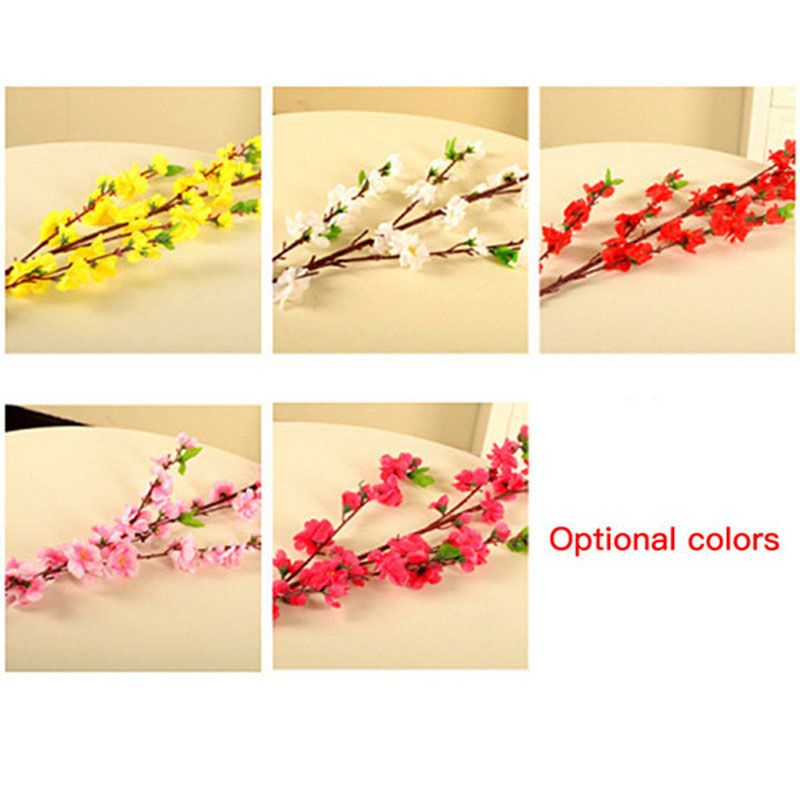 10 Pcs Yellow Artificial Flower Peach Blossom Branch Fake Blossom Flower Decor view 7