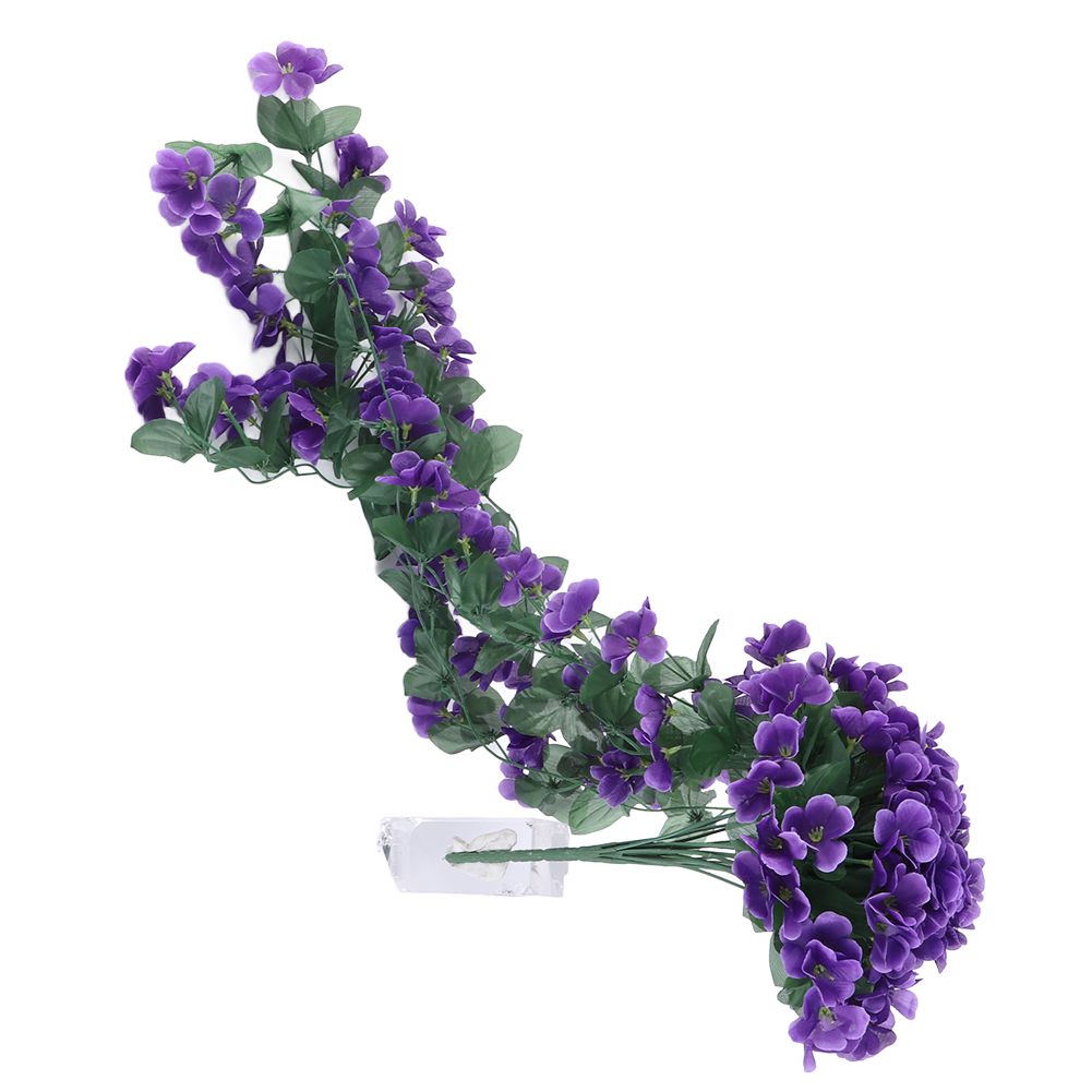 Artificial Wisteria Hanging Basket with Simulated Violets for Wedding and Home view 2