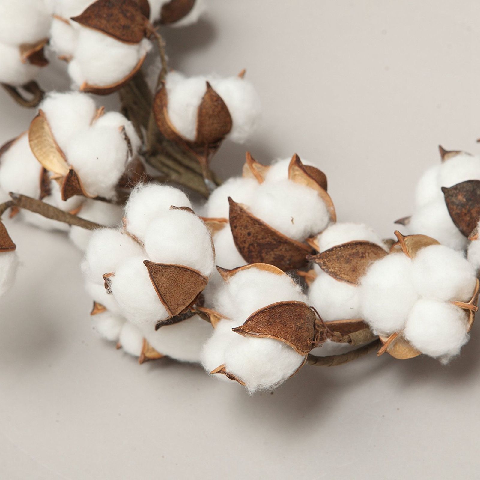 Cotton Head Wreath Decorative Dried Cotton Bolls Wreath for Front Door Wall view 3