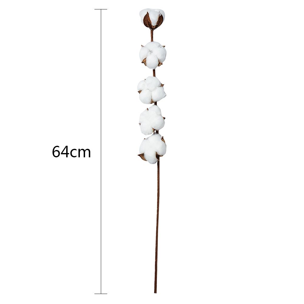 6PCS Artificial Cotton Flower Branches Simulation Dried Cotton Stems for Home view 3